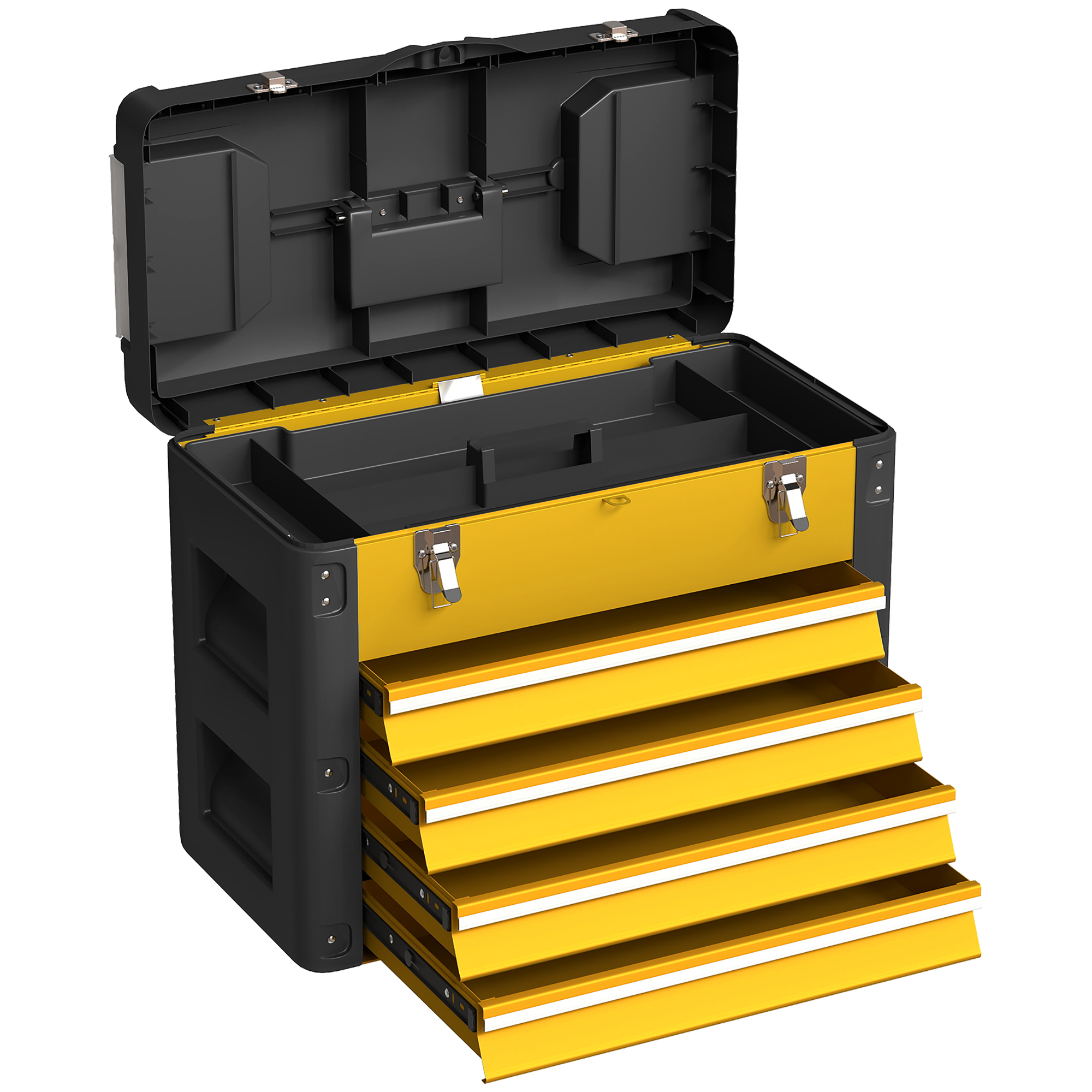 HERON 4 Drawers Large Toolbox Yellow - Life Essentials