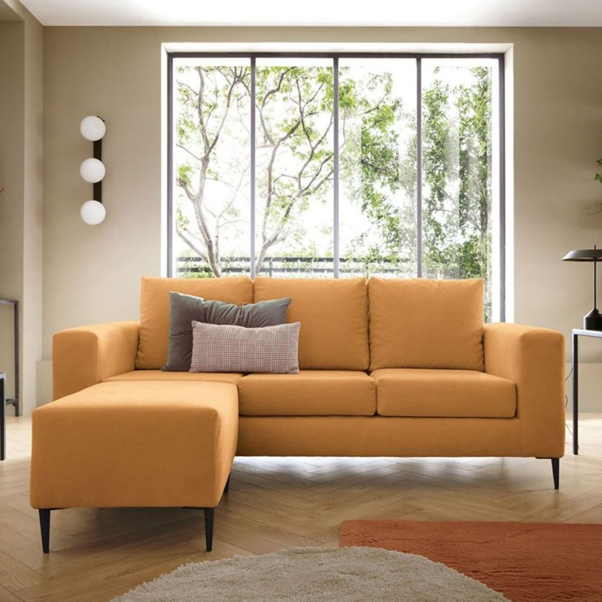 Rocky Reversible Corner Sofa - Saffron - Moonlight Interiors