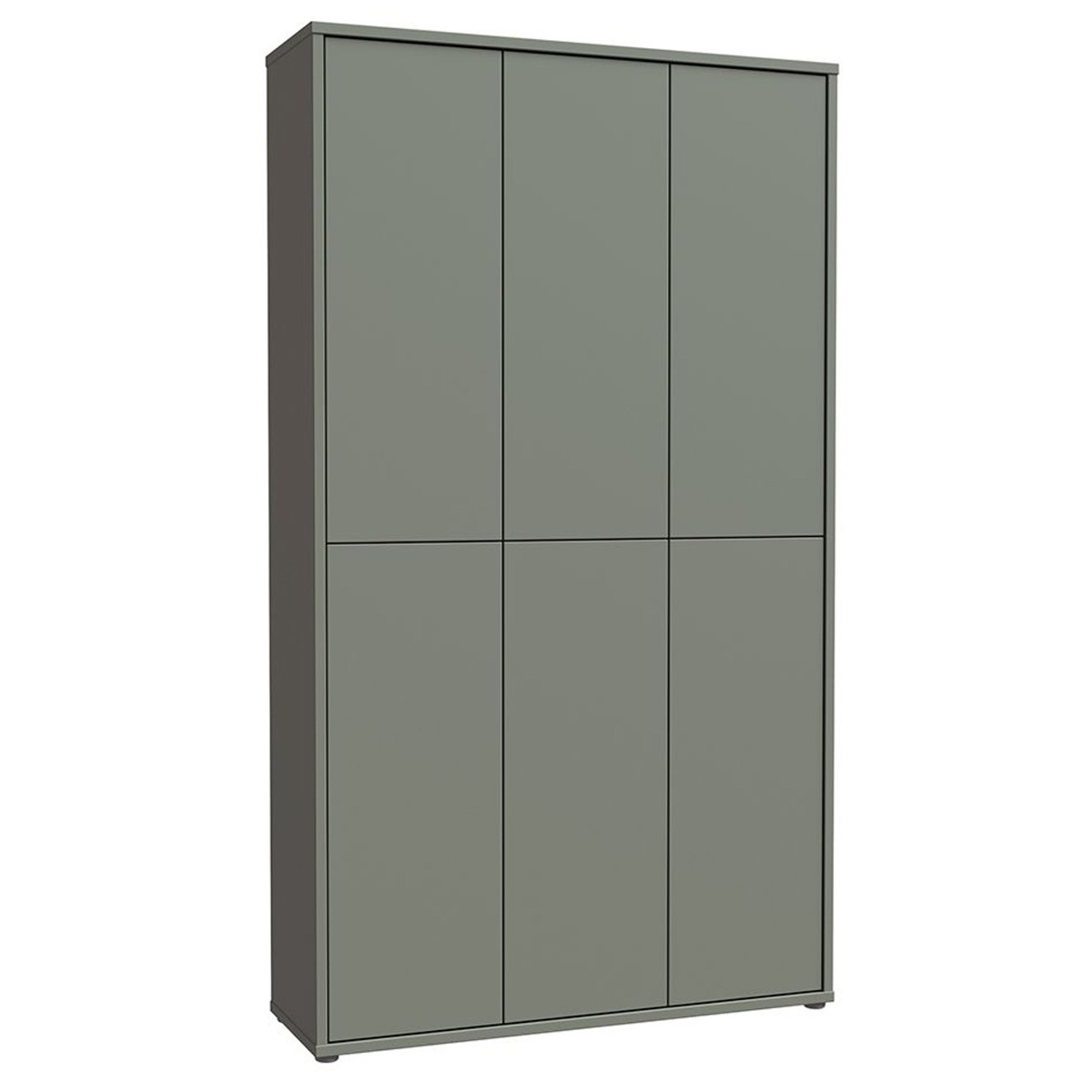 SOLARA Tall Shoe Cabinet with 6 Push to Open Doors - Sage Green