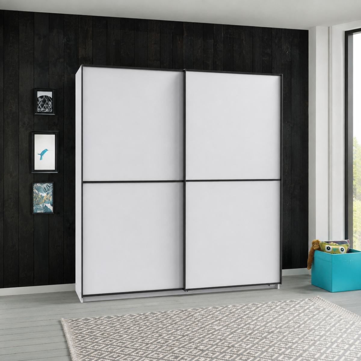 URBAN 2 Door Sliding Wardrobe White - 135cm - Wimex Distribution