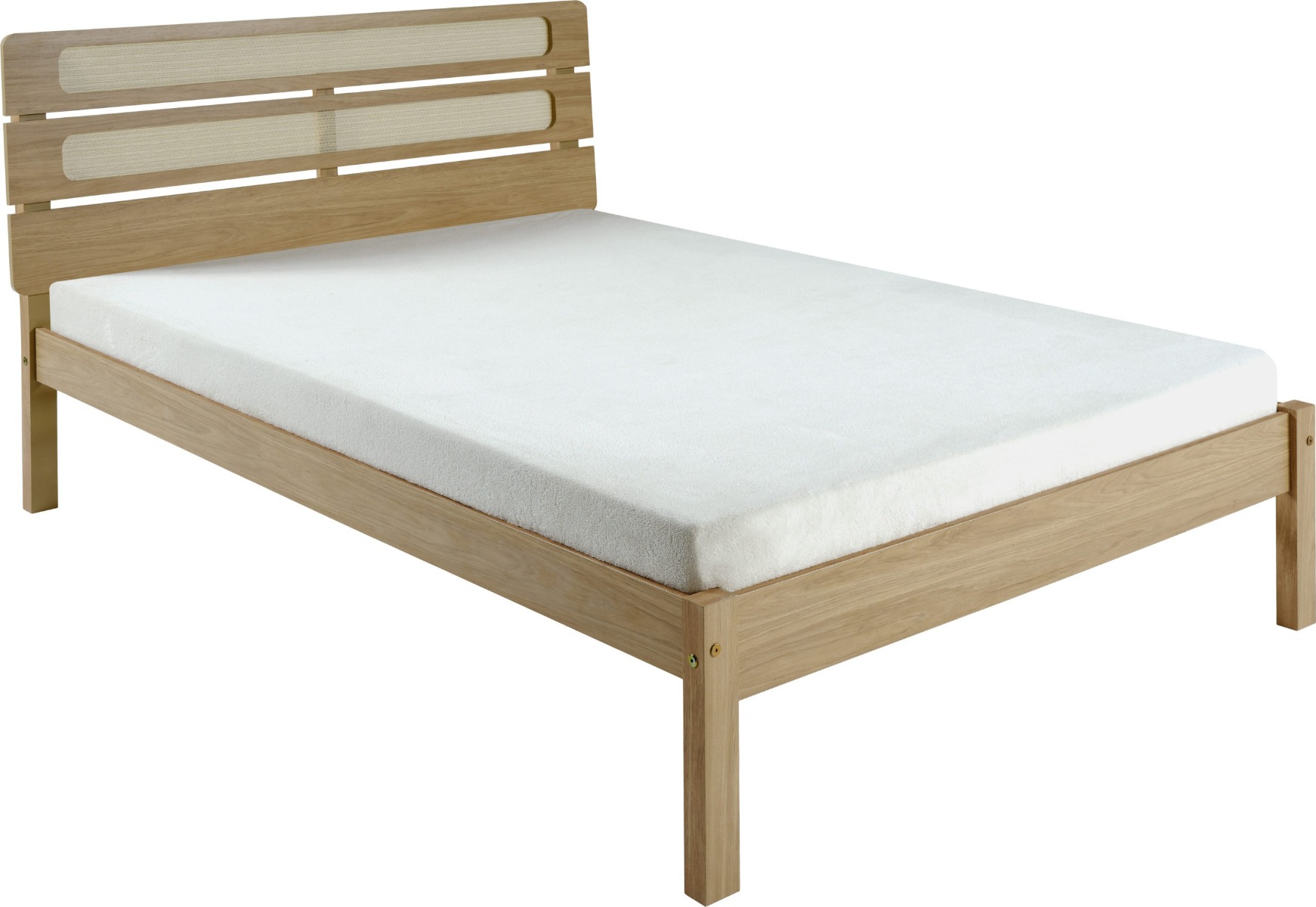 Santana 5ft Kingsize Bed - Light Oak Rattan Effect - Budget Deals