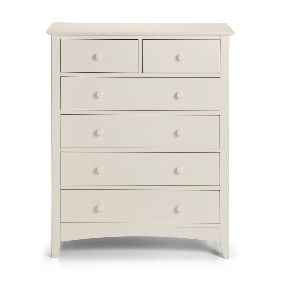CAMDEN Cream Chest of Drawers - Medium-sized, 6 Drawers - JB Collections
