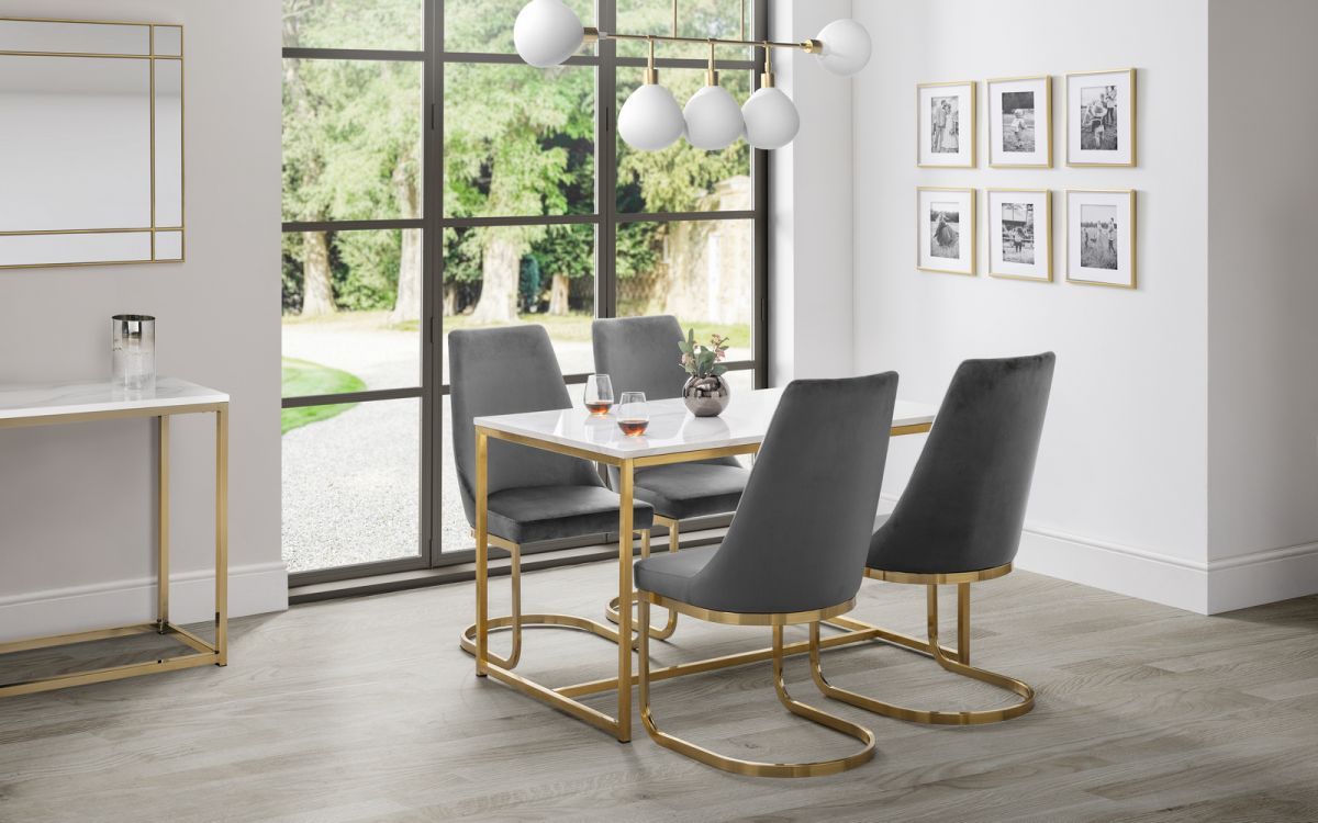 Scala Gold Dining Table - JB Collections