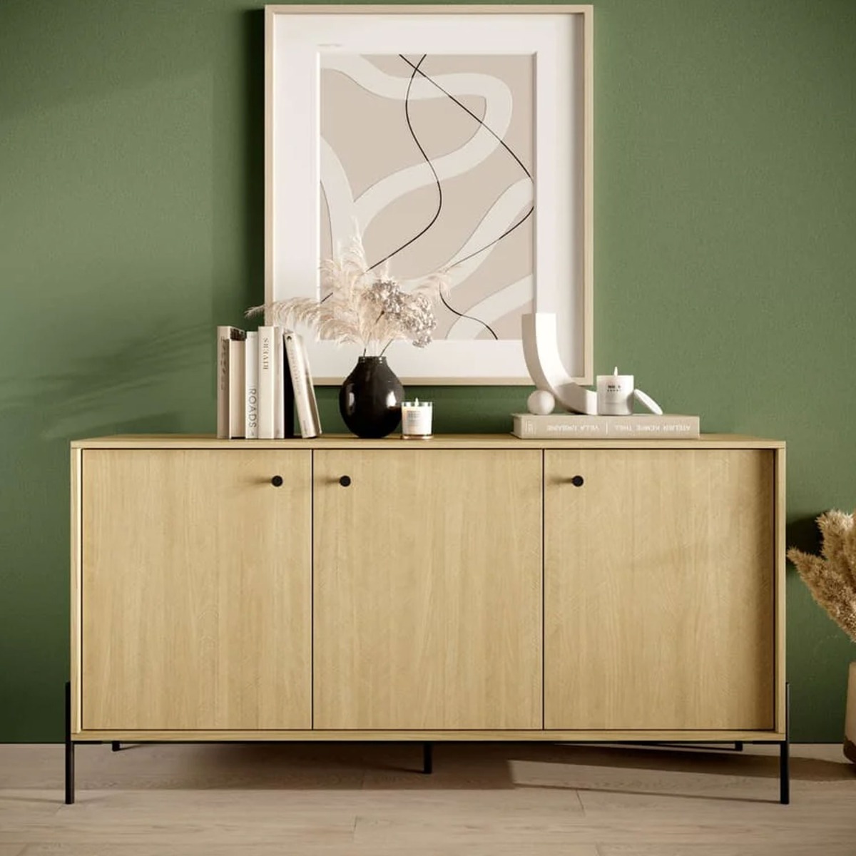 Raven Winx 3 Door Sideboard - Scandi Oak - Art Nest