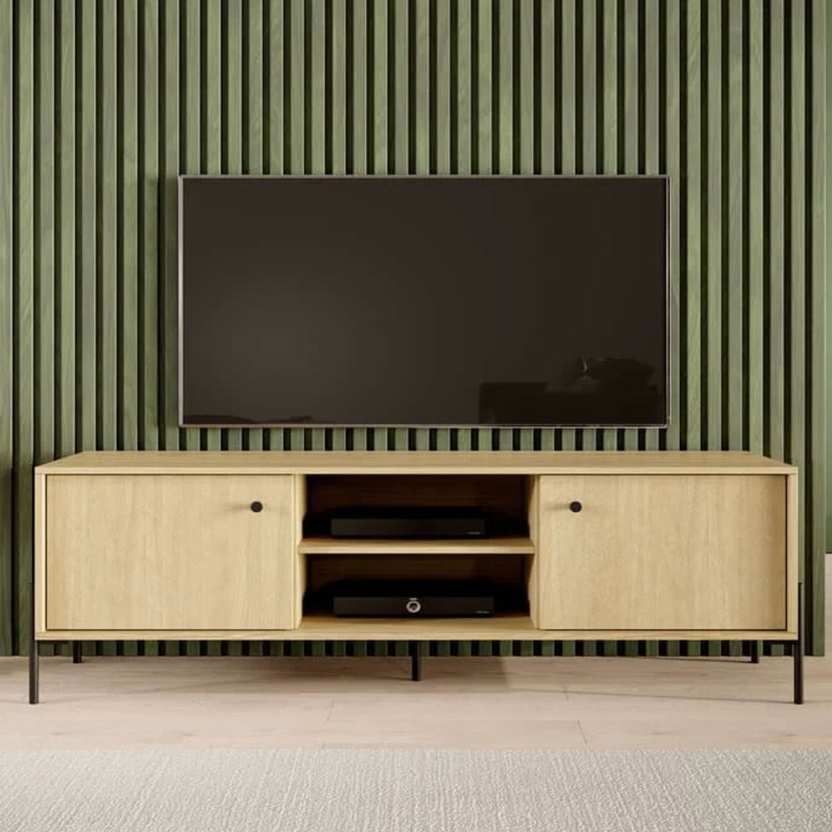 Raven Winx TV Cabinet with 2 Doors - Scandi Oak - Art Nest