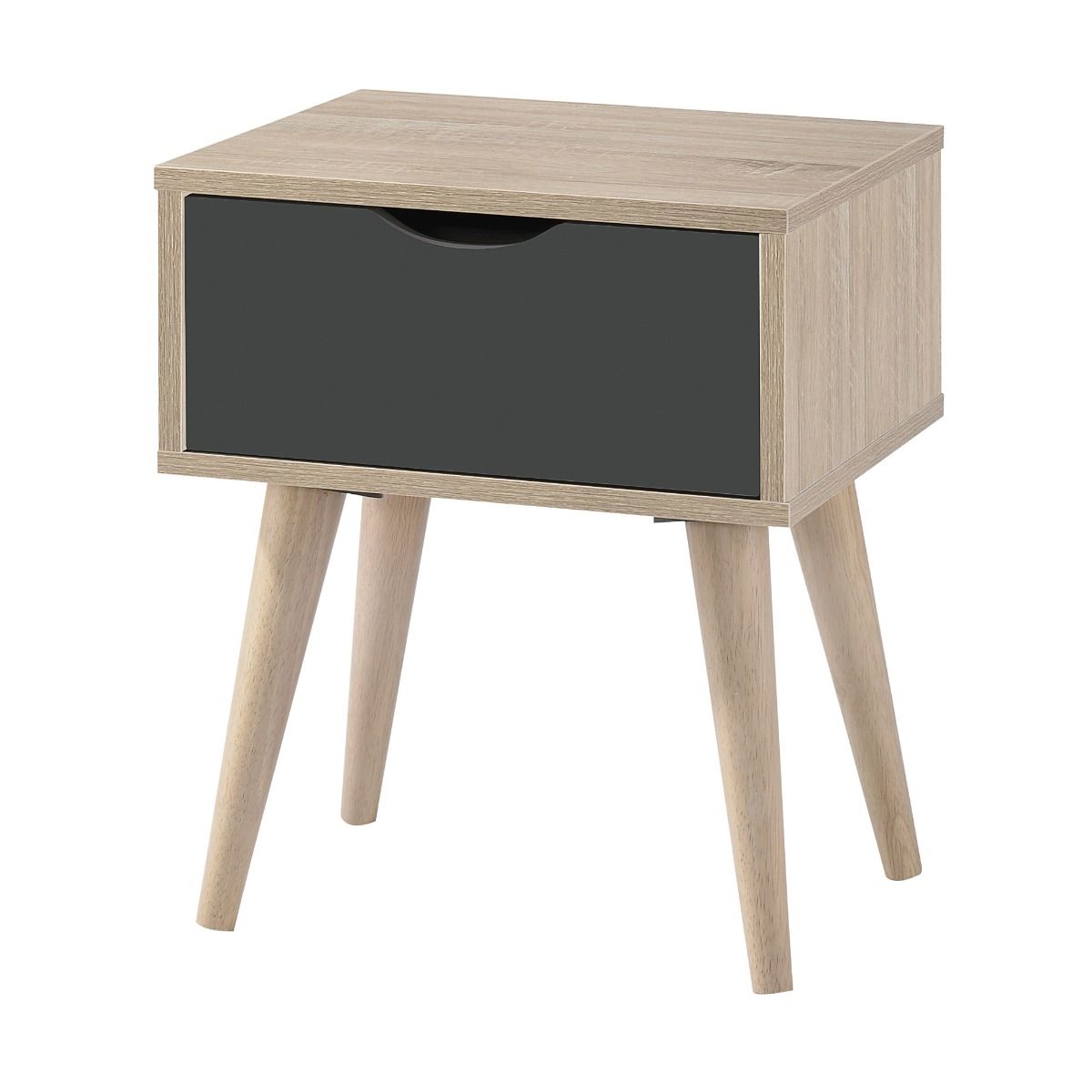 Scandi 1 Drawer Lamp Table - Grey - Leeds Plywood