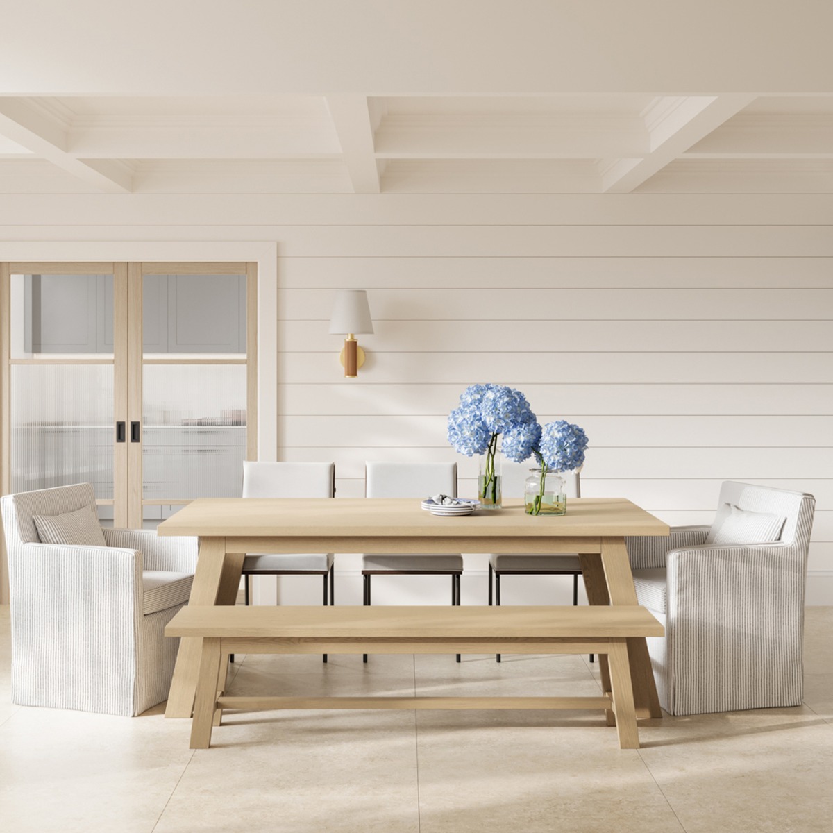 SKOVE Weave Dining Chairs Set of 2 - White - Leeds Plywood