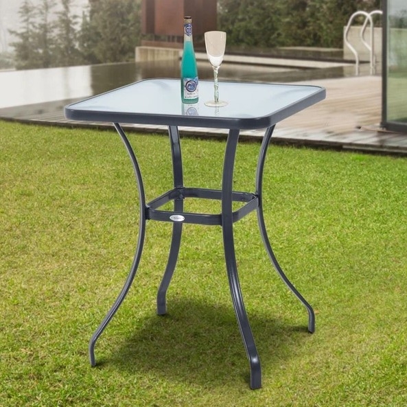 Square Glass Bistro Table - The Garden Savant