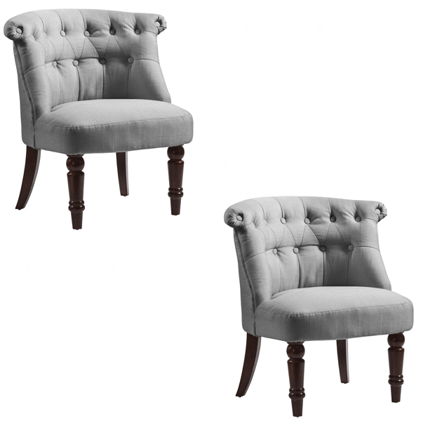 Crediton Fabric Armchair 2pc - Grey - Sigrid Mills