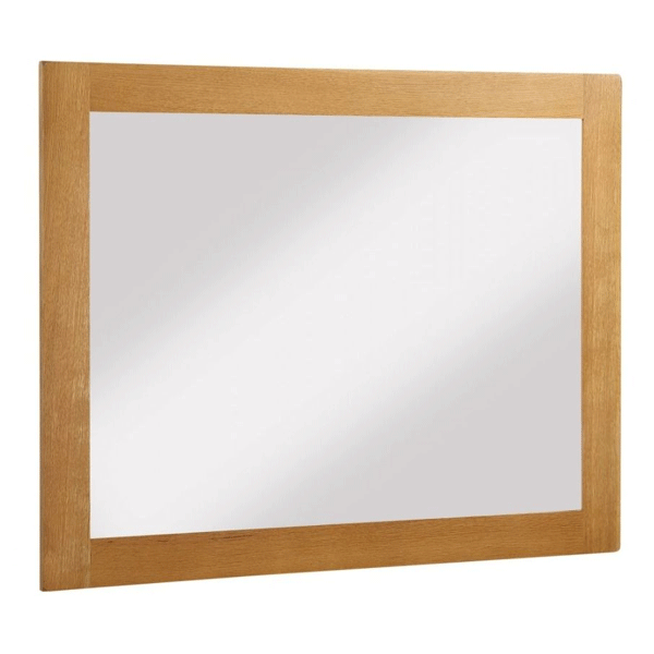 Wycombe Light Oak Finish Solid Oak Wall Mirror - Wood - Sigrid Mills