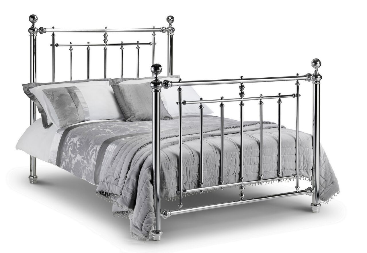 Empress Chrome Metal Bed - Double 4ft6 - JB Collections