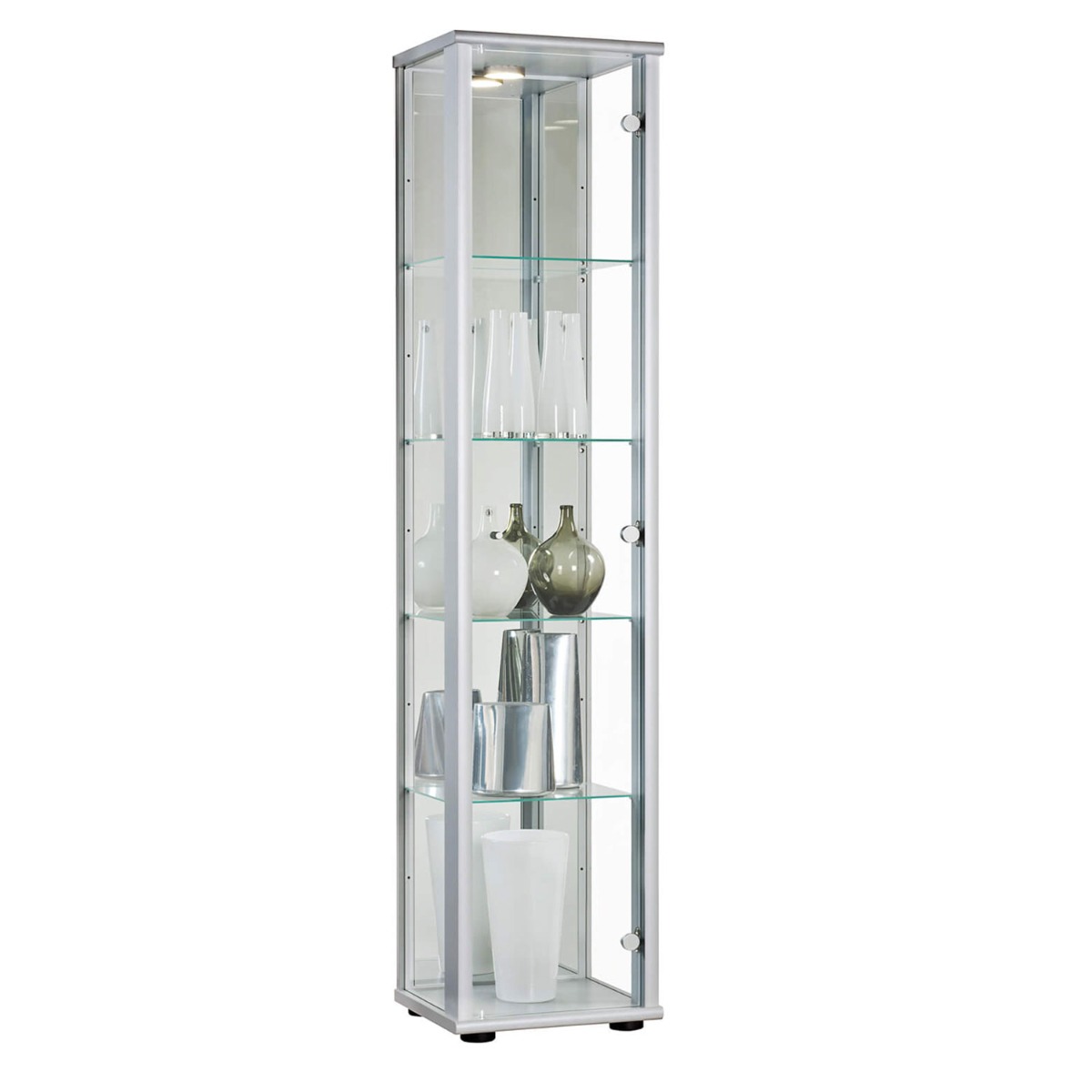 Everleigh 1 Door Display Rack - Silver - Sigrid Mills