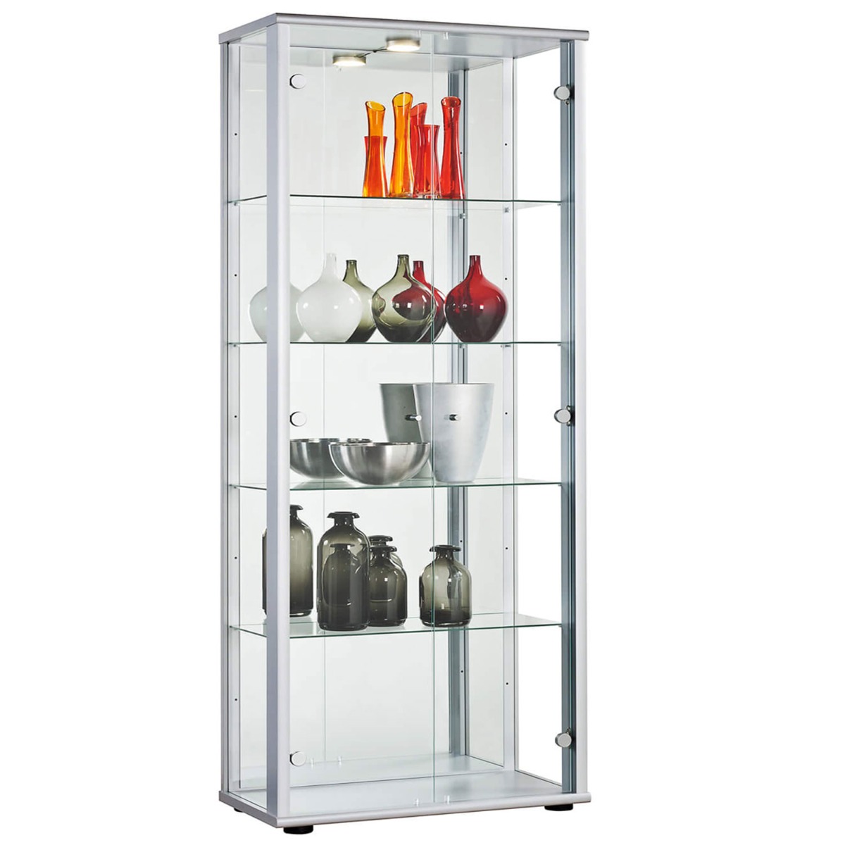 Everleigh 2 Door Display Rack - Silver - Sigrid Mills