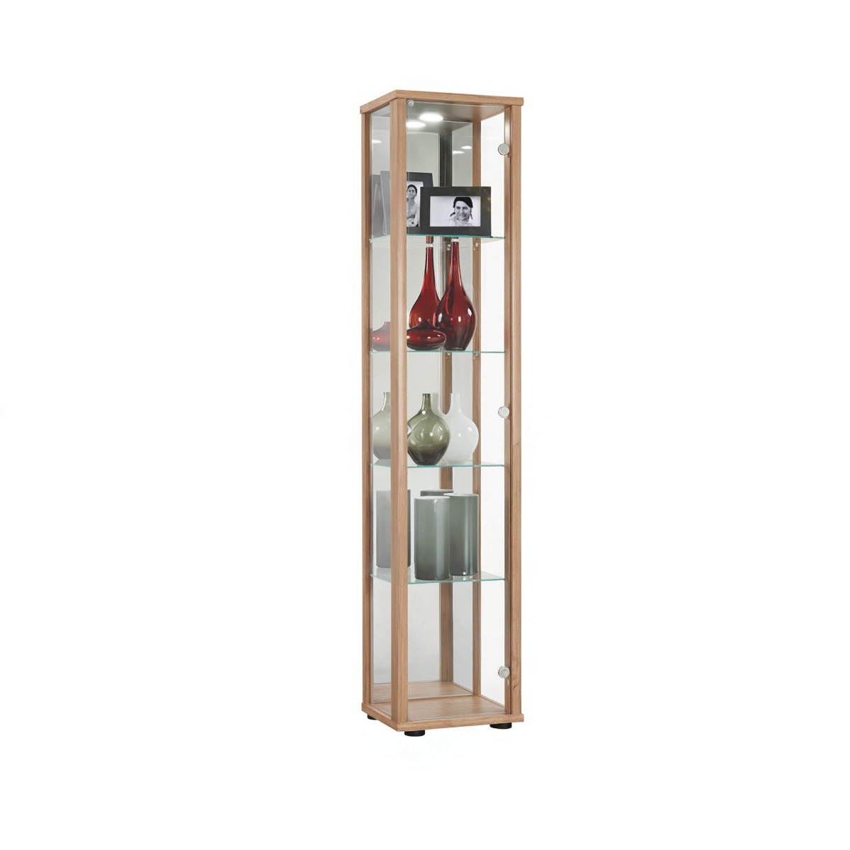 Everleigh 1 Door Display Rack - Oak - Sigrid Mills