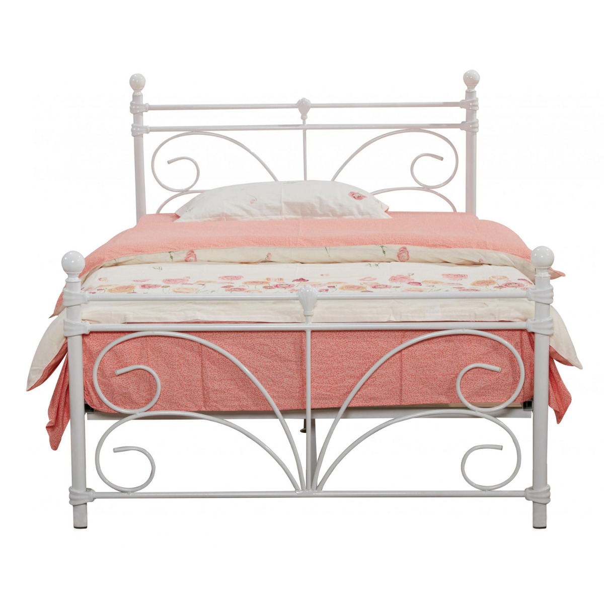 Baylor Metal Single Bed Frame - White - Sigrid Mills