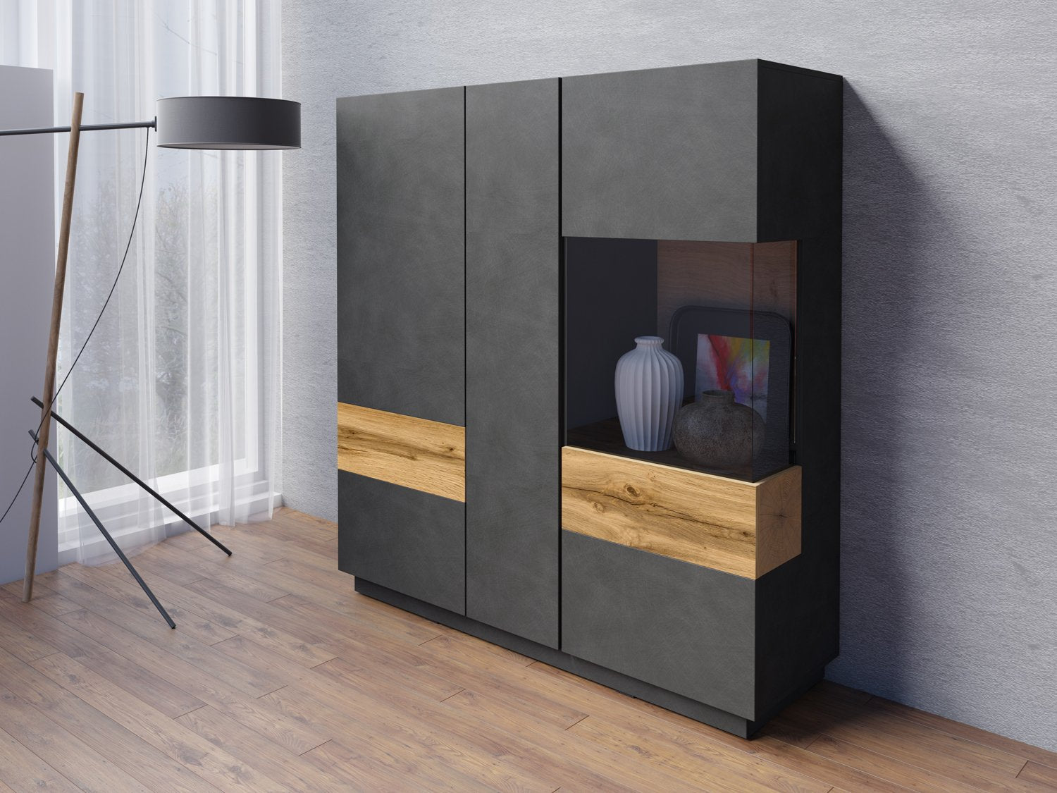 Salamandar 46 Large Display Cabinet Right Side Wotan Oak - Matera - Art Nest