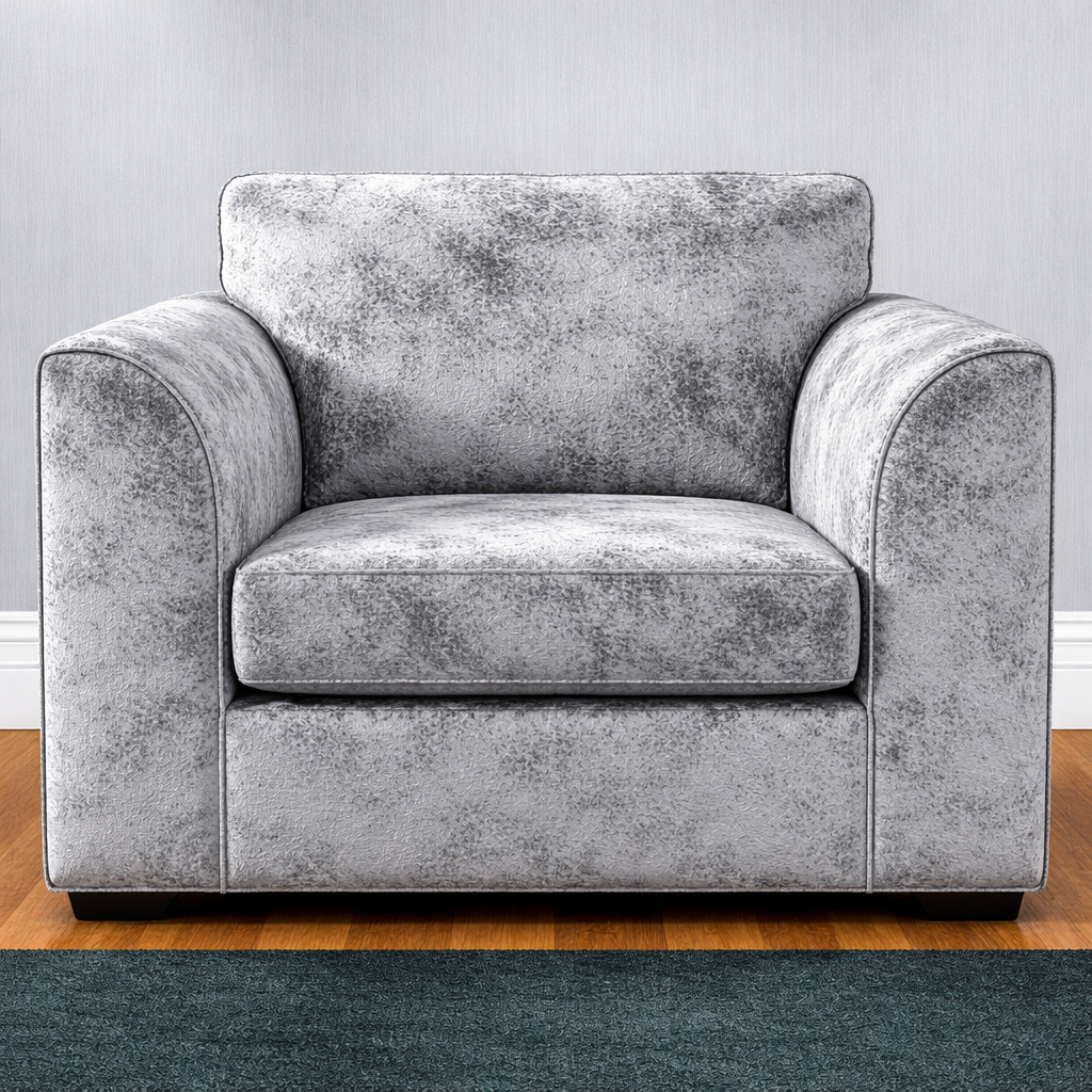 VELOURA Crush Velvet Armchair - Silver - Home Done