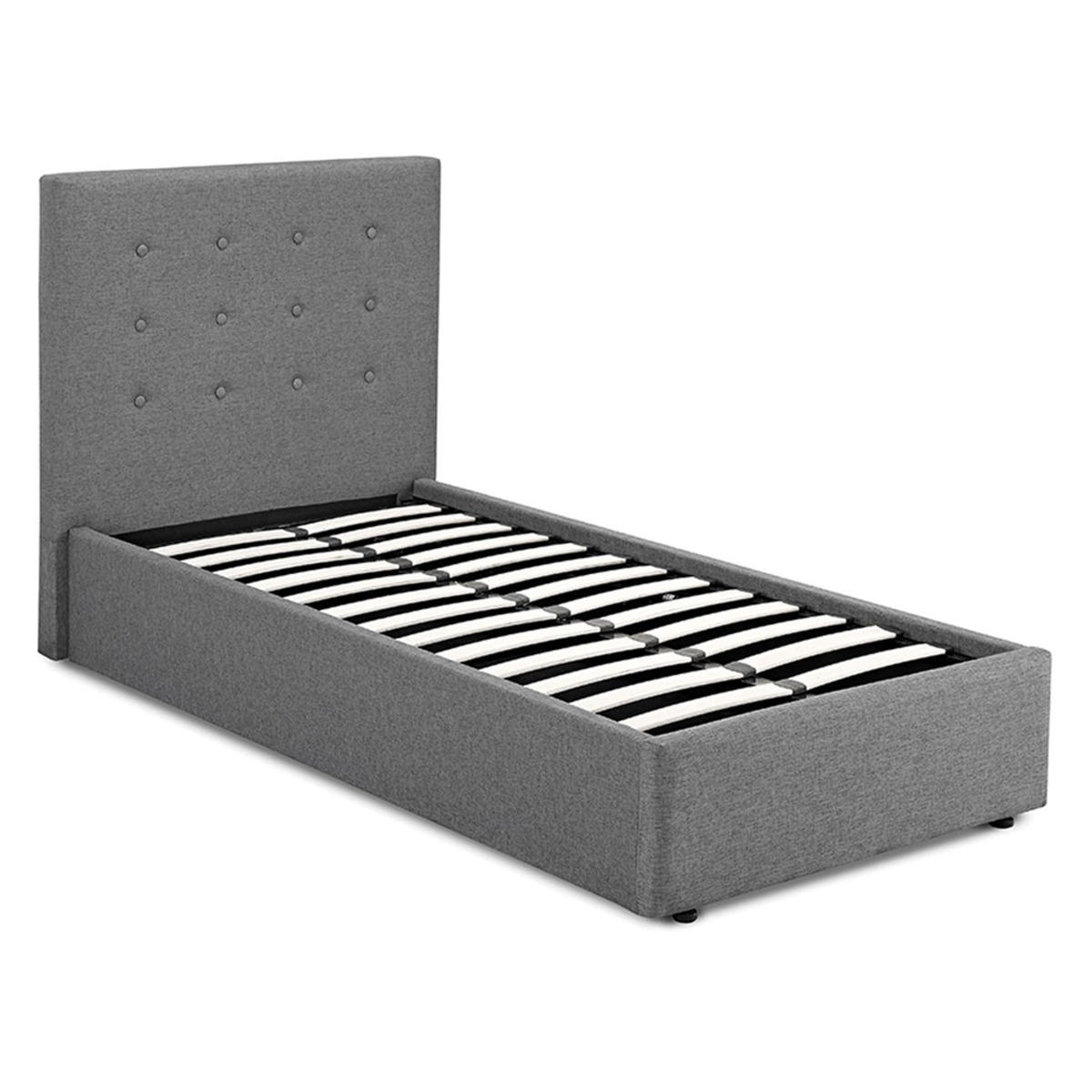 Lucca Fabric Single 3ft Bed - Grey - Leeds Plywood