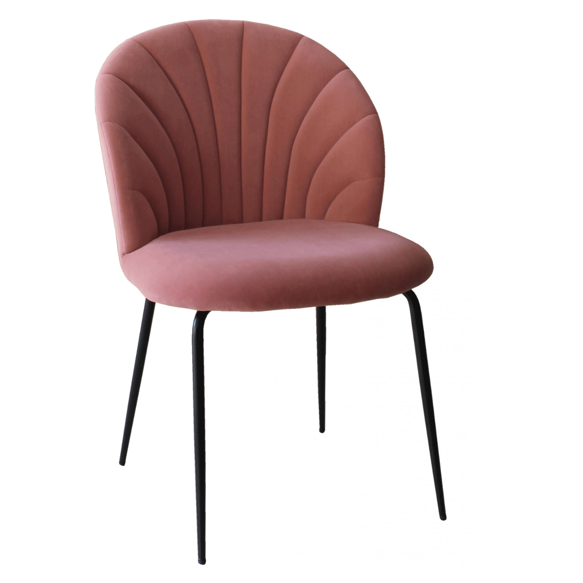 Talbot Luxurious Dining Chairs with Pink Velvet and Black Metal Legs - Set of 4 - Sigrid Mills