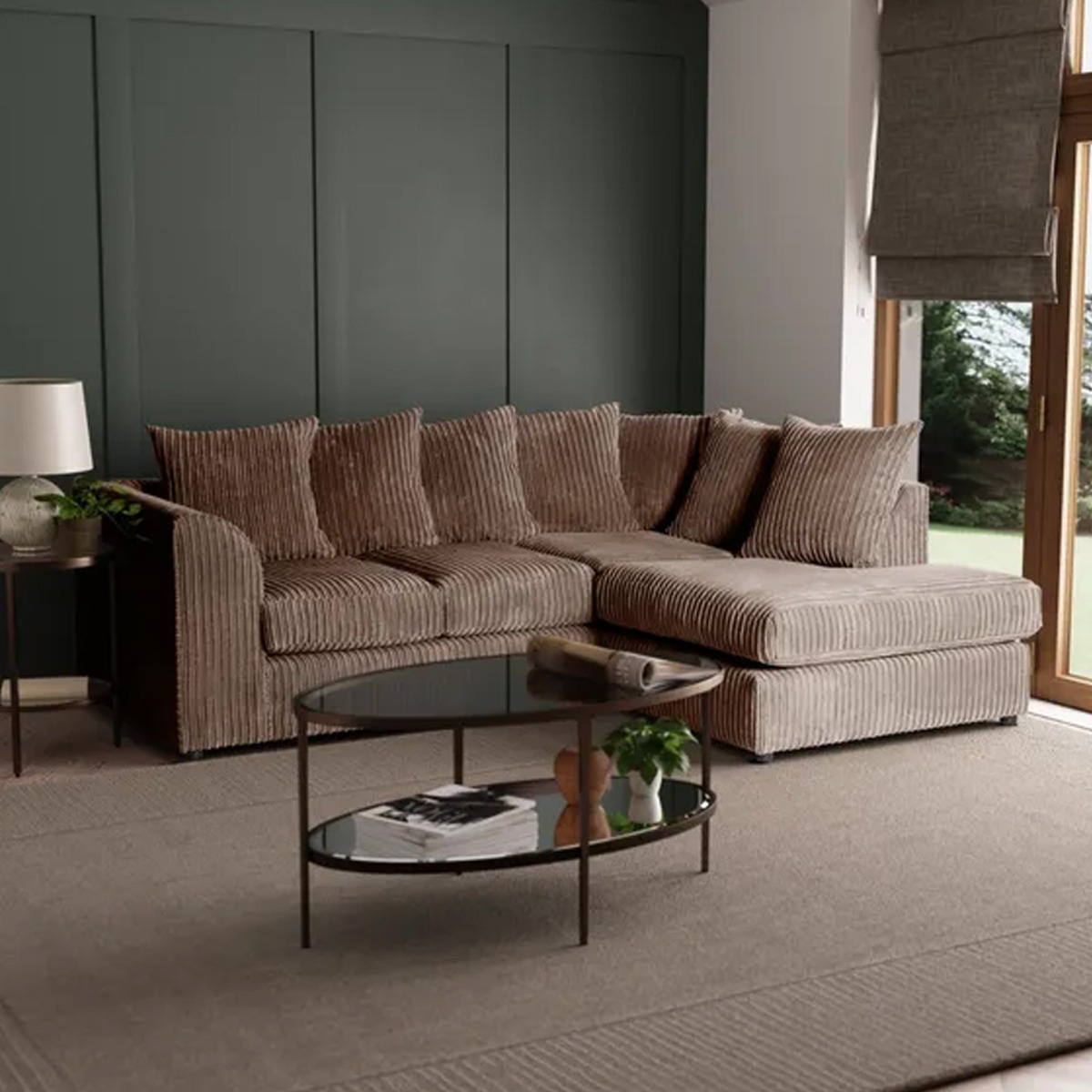 Blake Jumbo Cord Coffee Corner Sofa - Right and Left Arm - Home Done