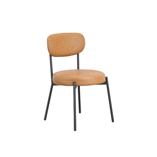 SMIREN Fabric Dining Chairs Set of 2 - Caramel - Leeds Plywood
