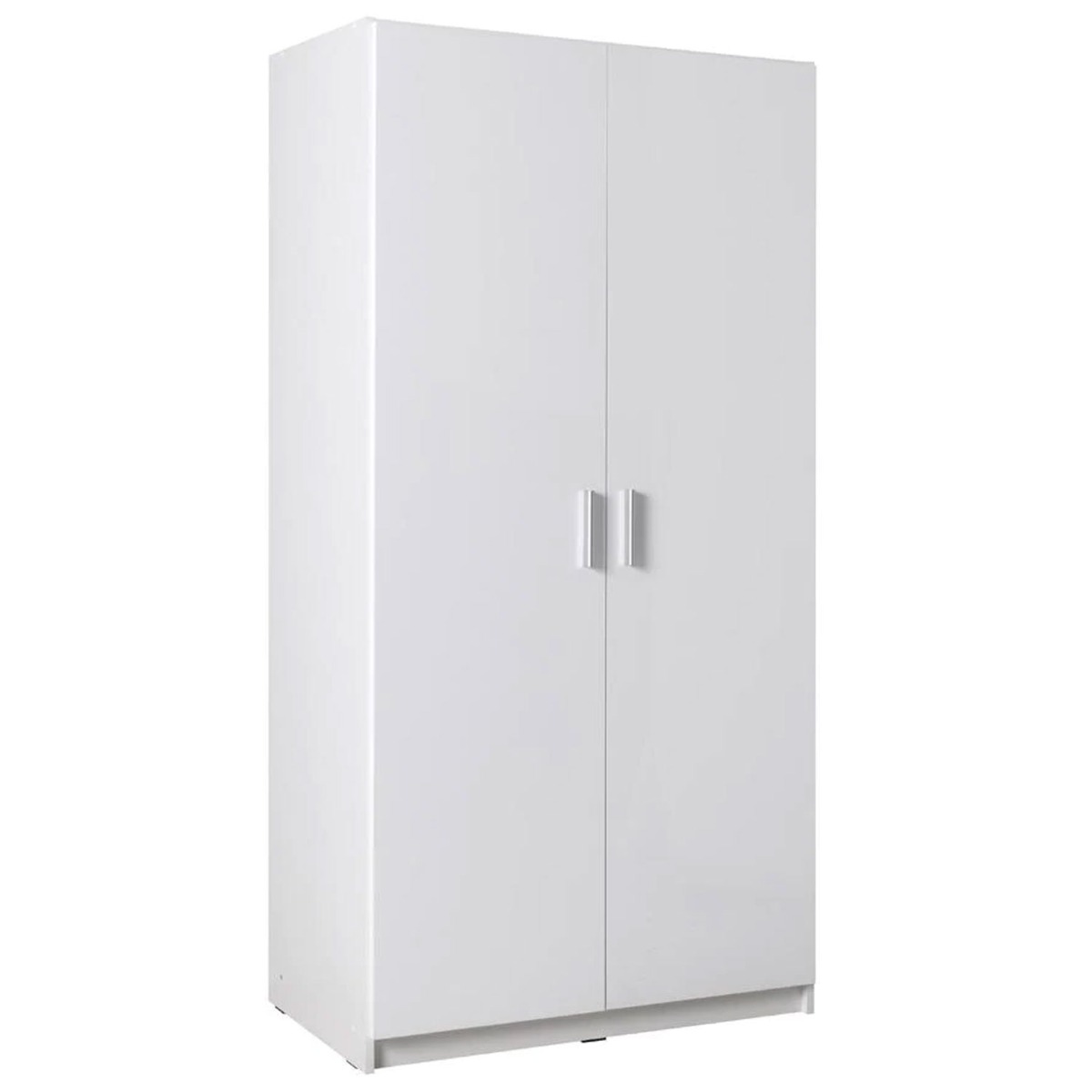 Wardrobe - MANISTA II 2 Door Wardrobe White Gloss 92cm - Art Nest