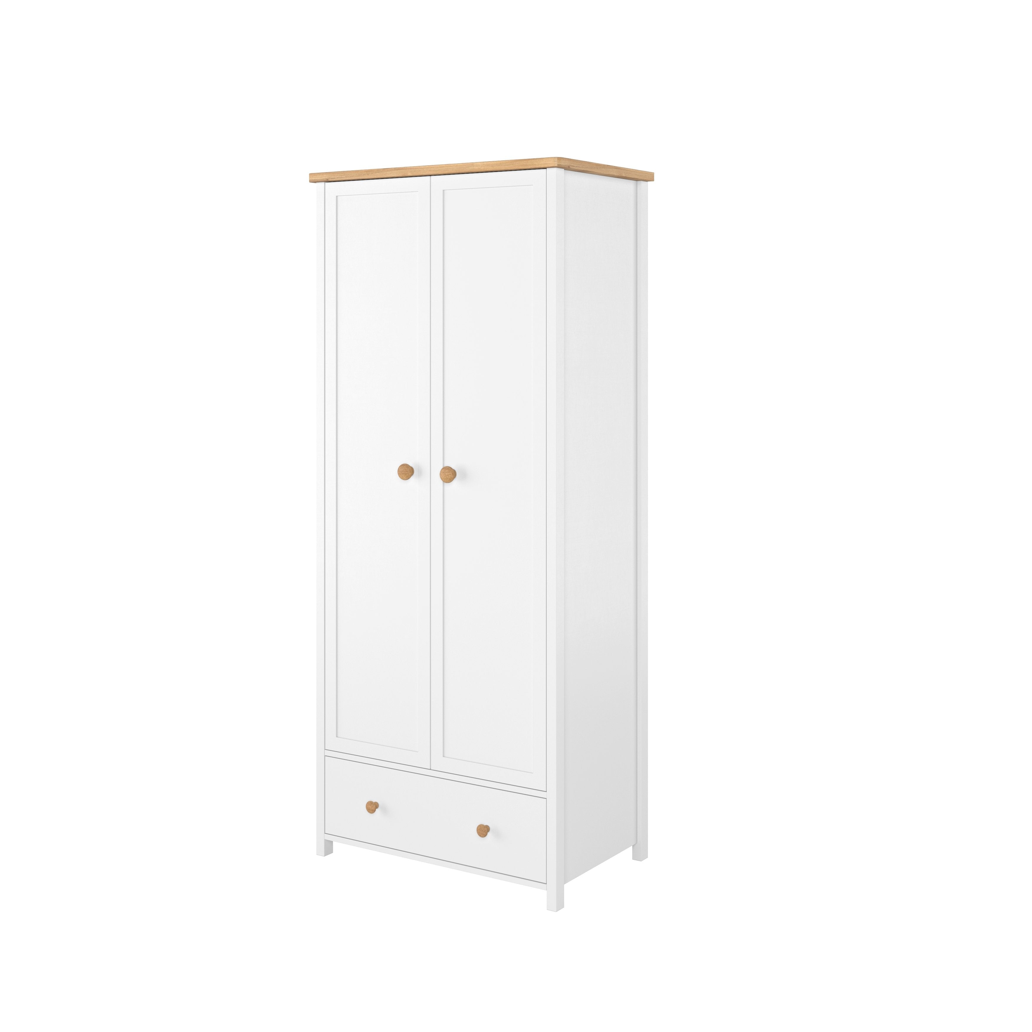 TALE II 2 Door Wardrobe White Matt - 85cm - Art Nest