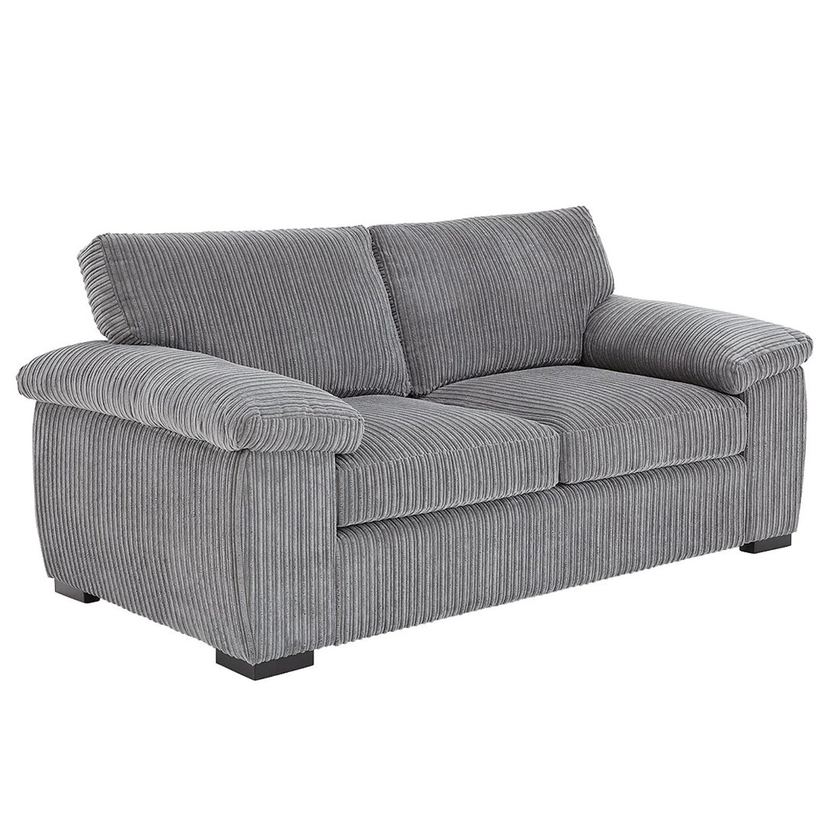 2 Seater Sofa - AMALFI Full Back Jumbo Cord Charcoal - Sofa Central