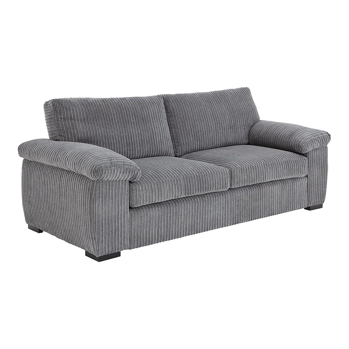 3 Seater Sofa - AMALFI Full Back Jumbo Cord Charcoal - Sofa Central