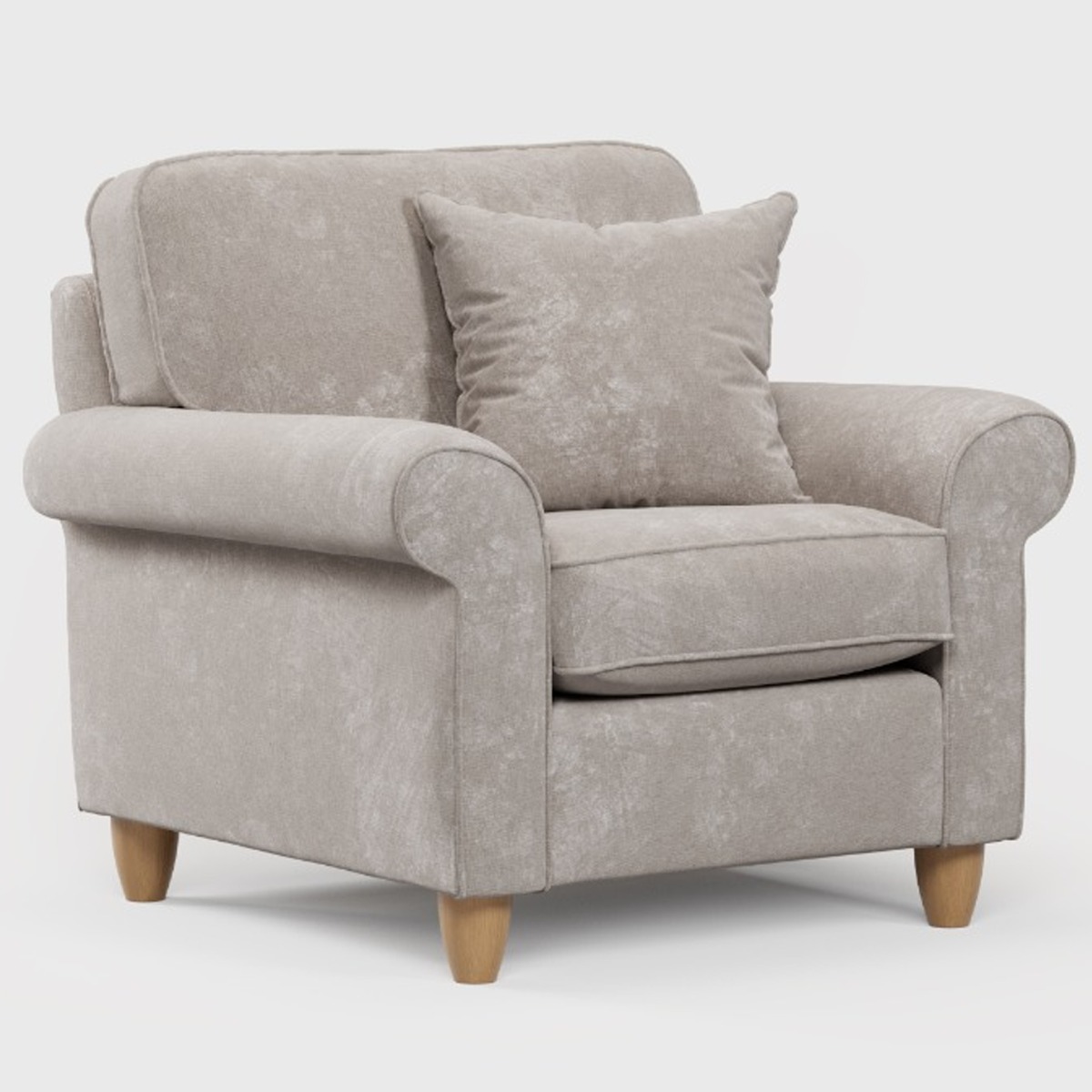 Armchair - COASTAL Fabric - Beige 92cm - Edgbaston Living