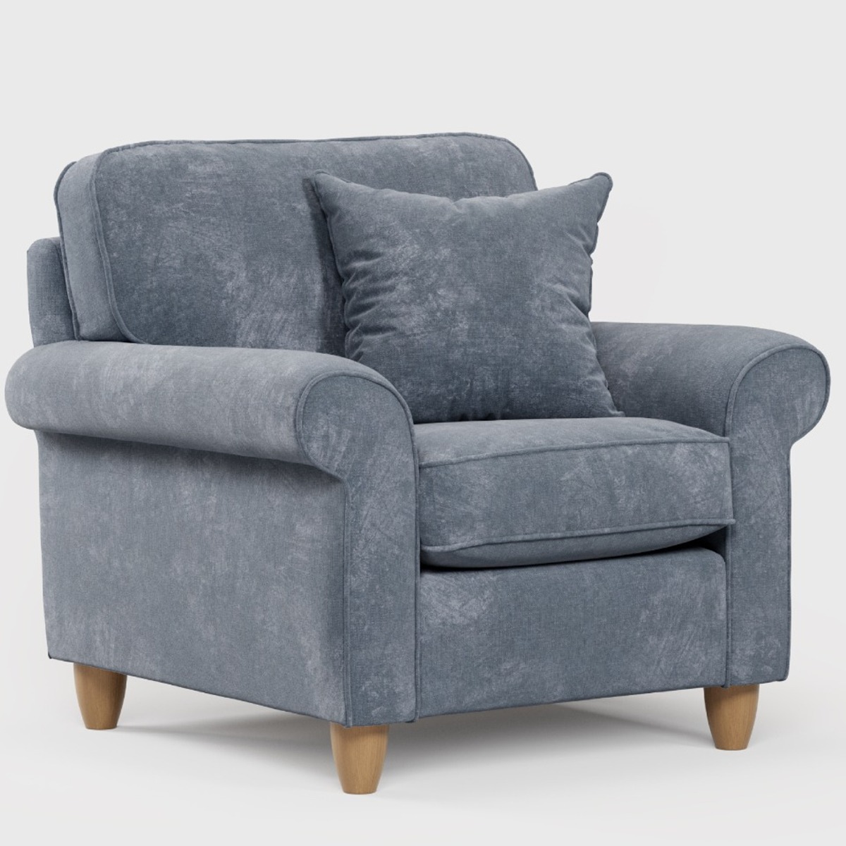 Armchair - COASTAL Fabric - Steel 92cm - Edgbaston Living