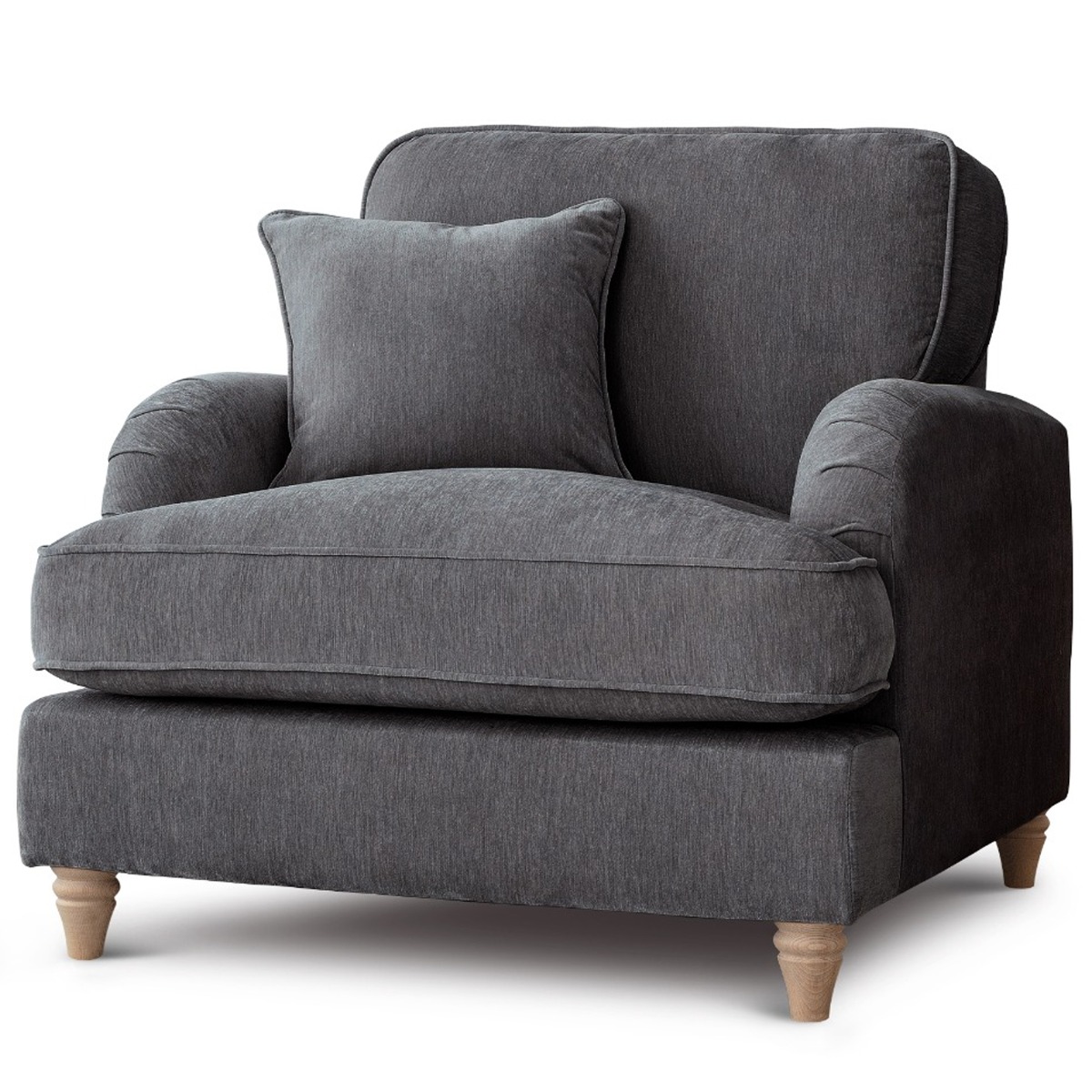 Armchair - COCOON Fabric - Charcoal - Edgbaston Living