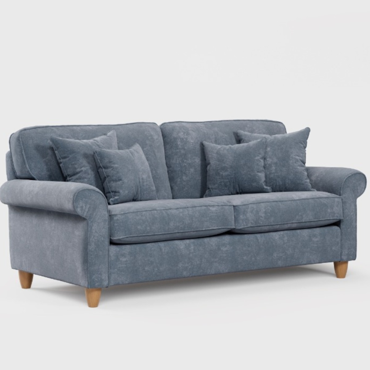 3 Seater Sofa - COASTAL Fabric - Steel - Edgbaston Living