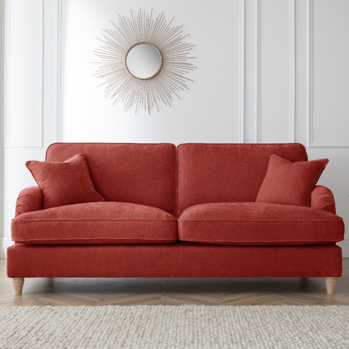 3 Seater Sofa - COCOON Fabric - Apricot - Edgbaston Living