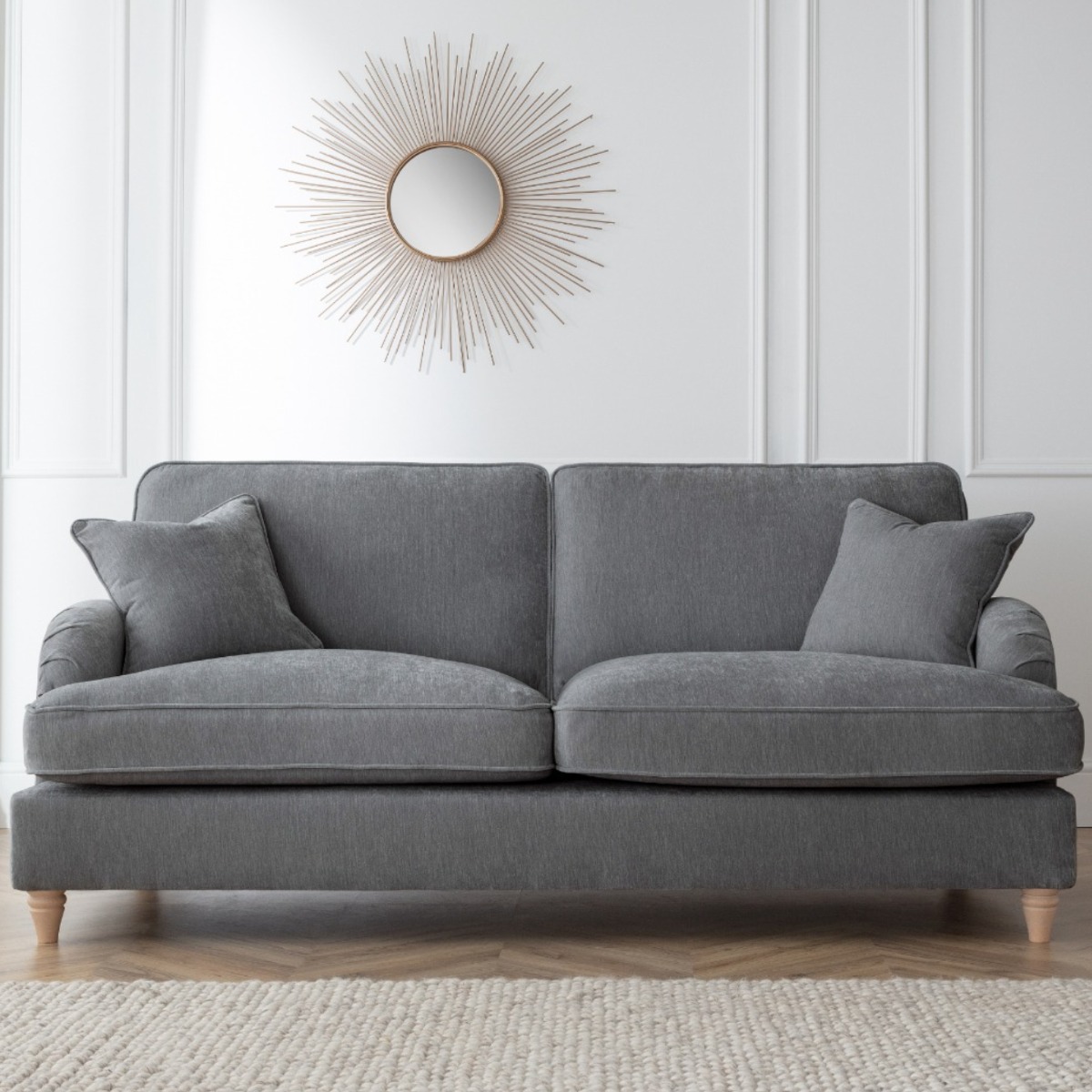 3 Seater Sofa - COCOON Fabric - Charcoal - Edgbaston Living