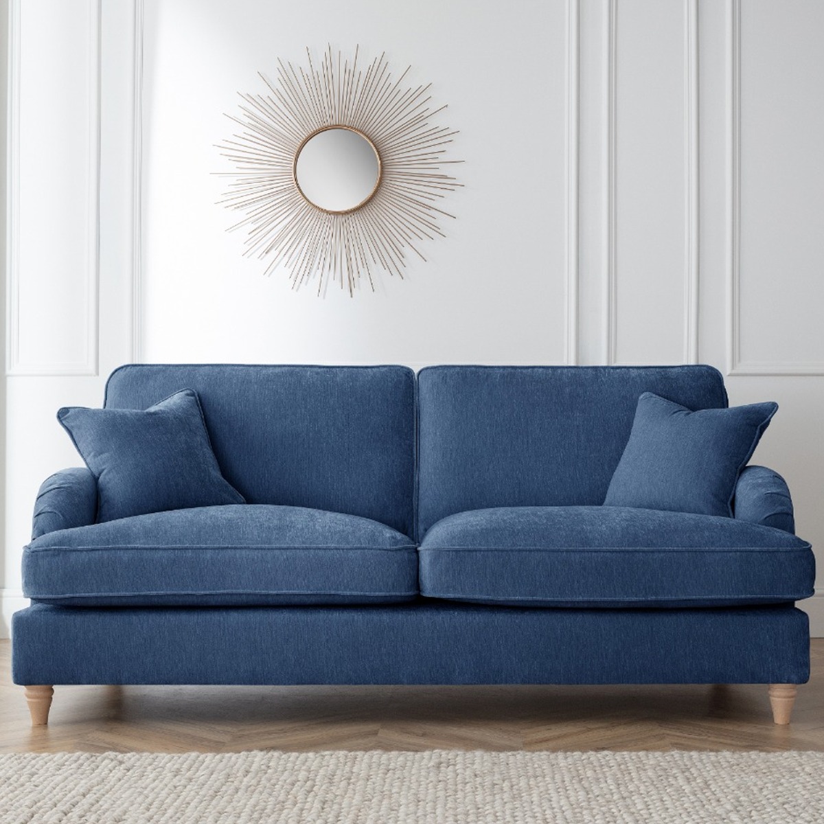 3 Seater Sofa - COCOON Fabric - Navy - Edgbaston Living