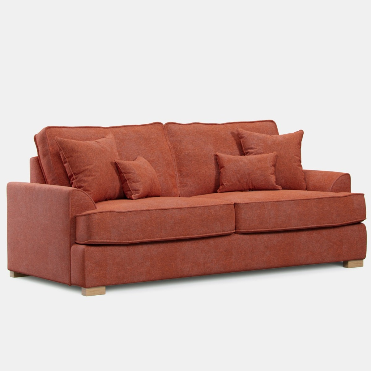 3 Seater Sofa - HERITAGE Fabric - Orange - Edgbaston Living
