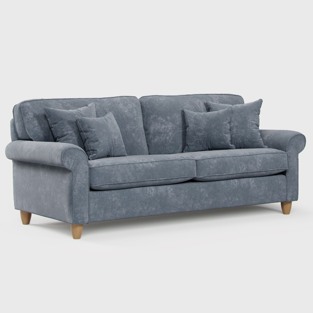 4 Seater Sofa - COASTAL Fabric - Steel - Edgbaston Living