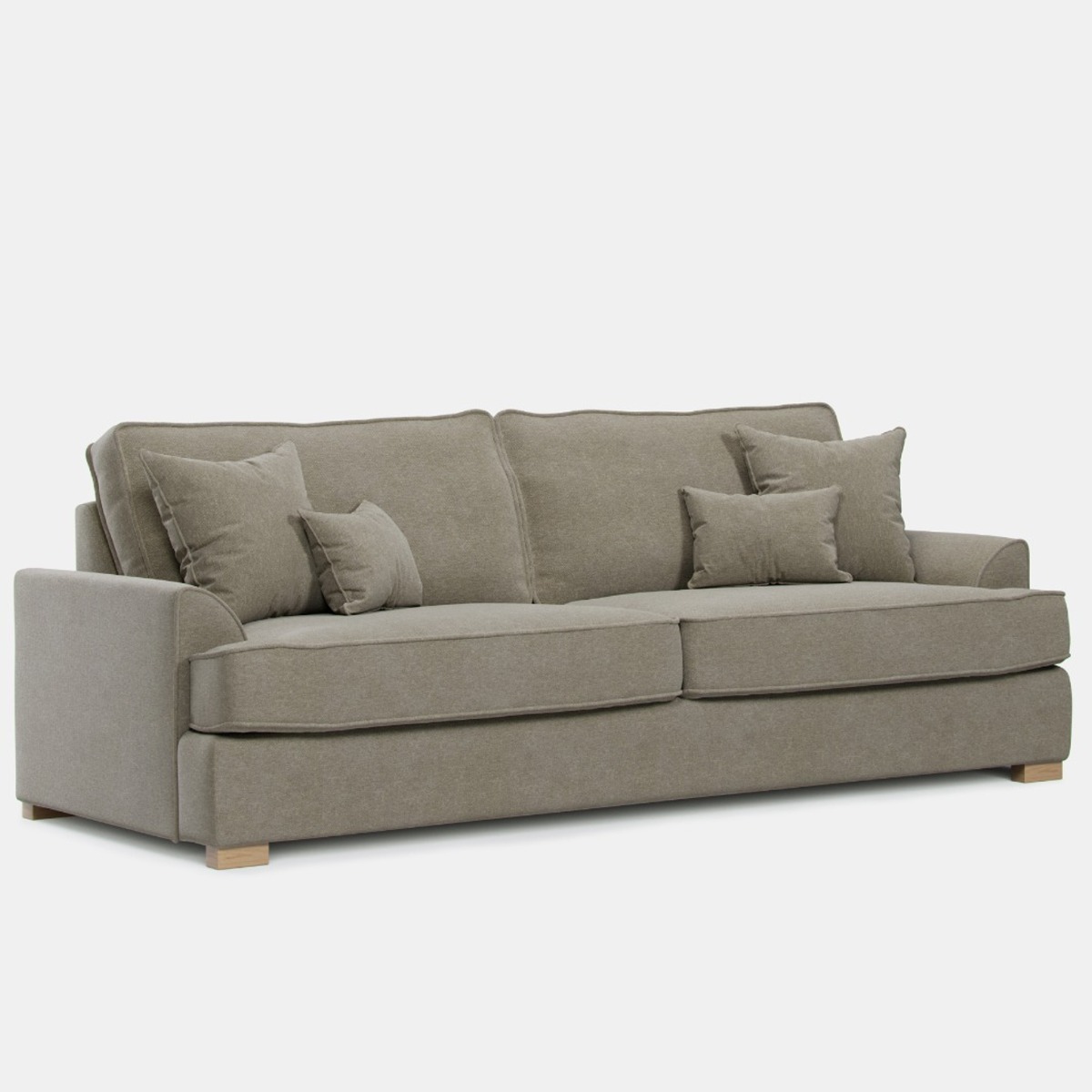 4 Seater Sofa - HERITAGE Fabric - Dark Beige - Edgbaston Living