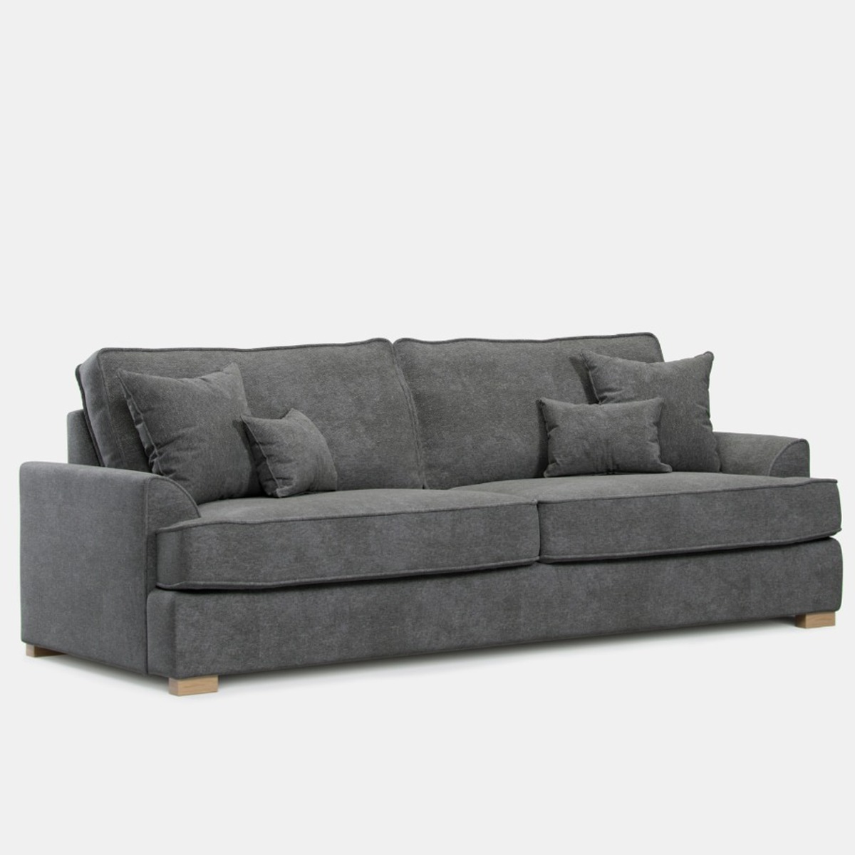 4 Seater Sofa - HERITAGE Fabric - Grey - Edgbaston Living