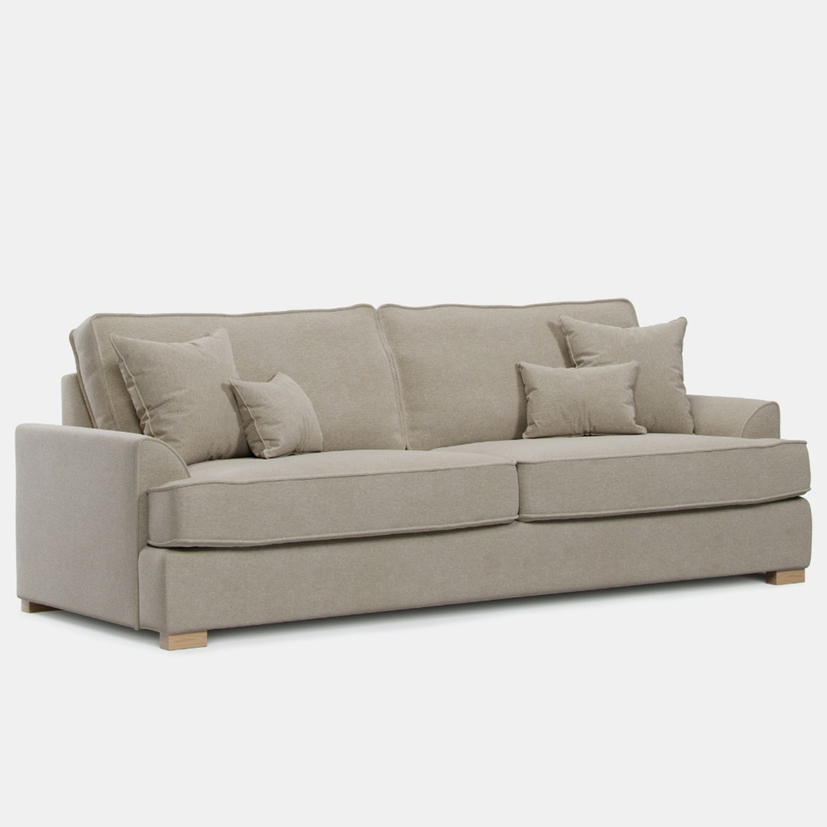 4 Seater Sofa - HERITAGE Fabric - Light Beige - Edgbaston Living