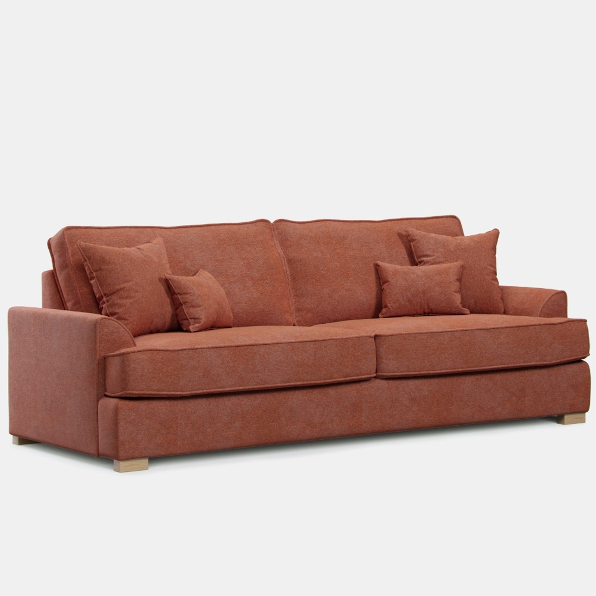 4 Seater Sofa - HERITAGE Fabric - Orange - Edgbaston Living