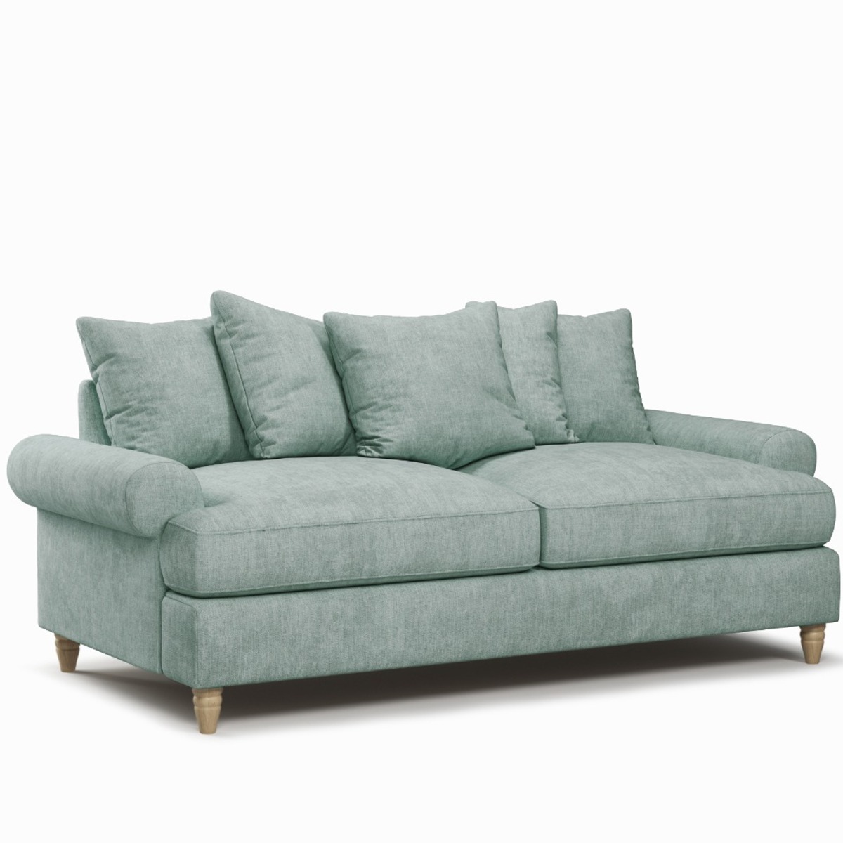 4 Seater Sofa - LUXE Fabric - Light Green - Edgbaston Living