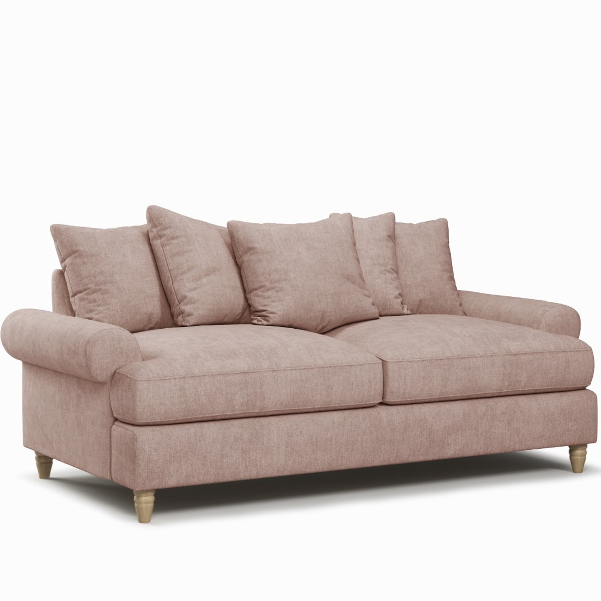 4 Seater Sofa - LUXE Fabric - Light Pink - Edgbaston Living