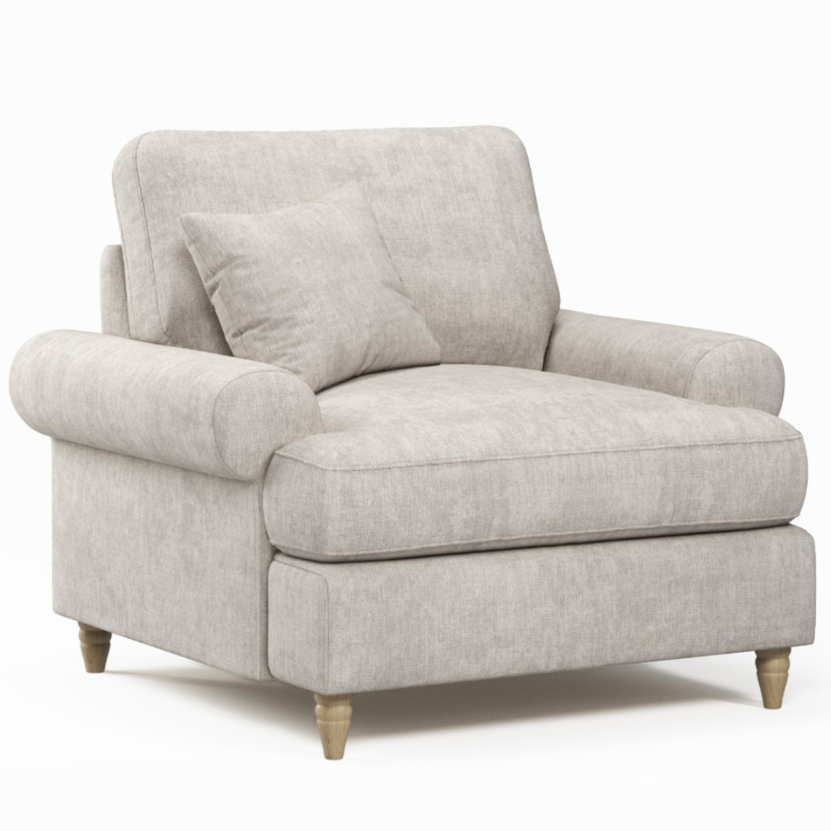 Armchair - LUXE Fabric - Cream - Edgbaston Living