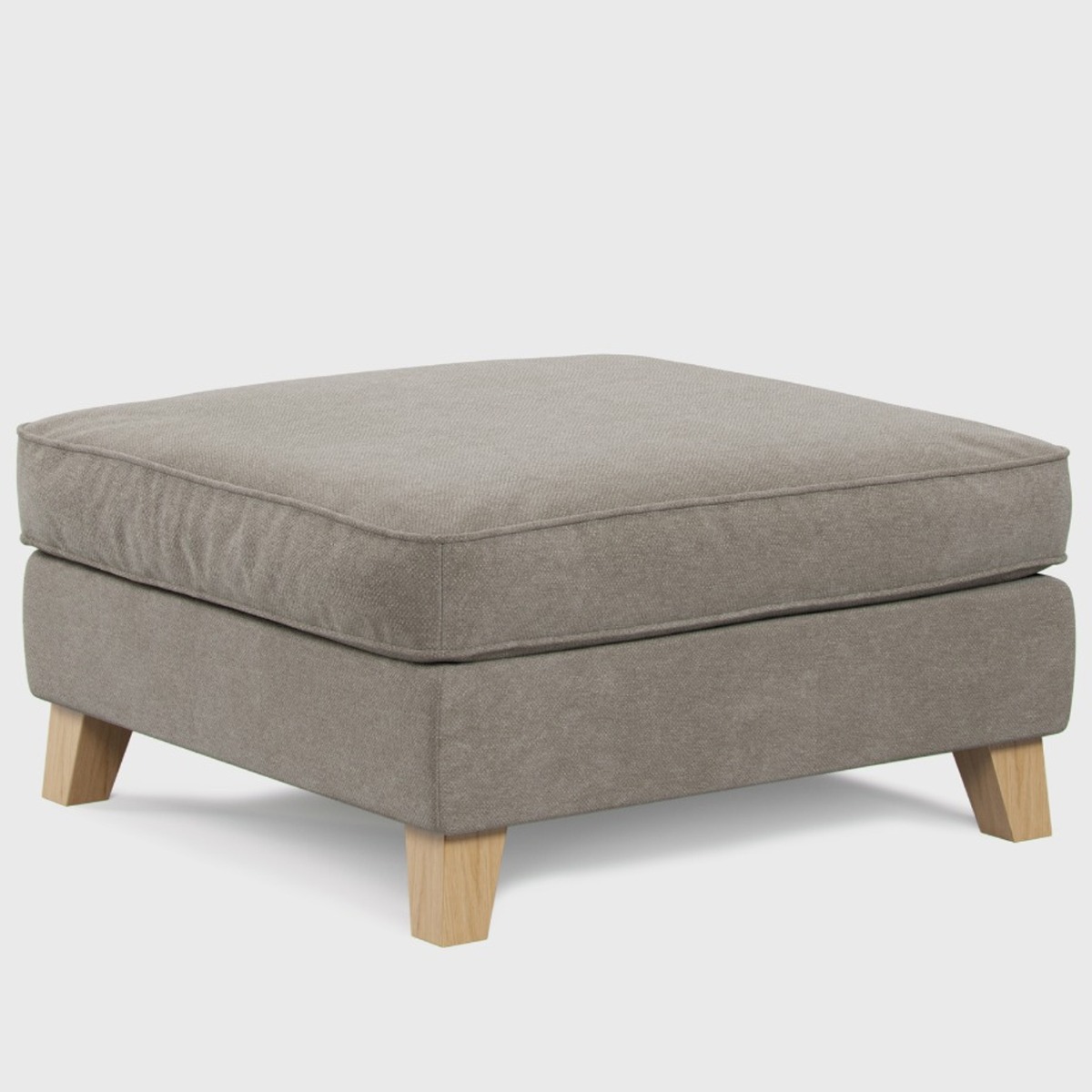Footstool - KRISTY Fabric - Dark Beige - Edgbaston Living