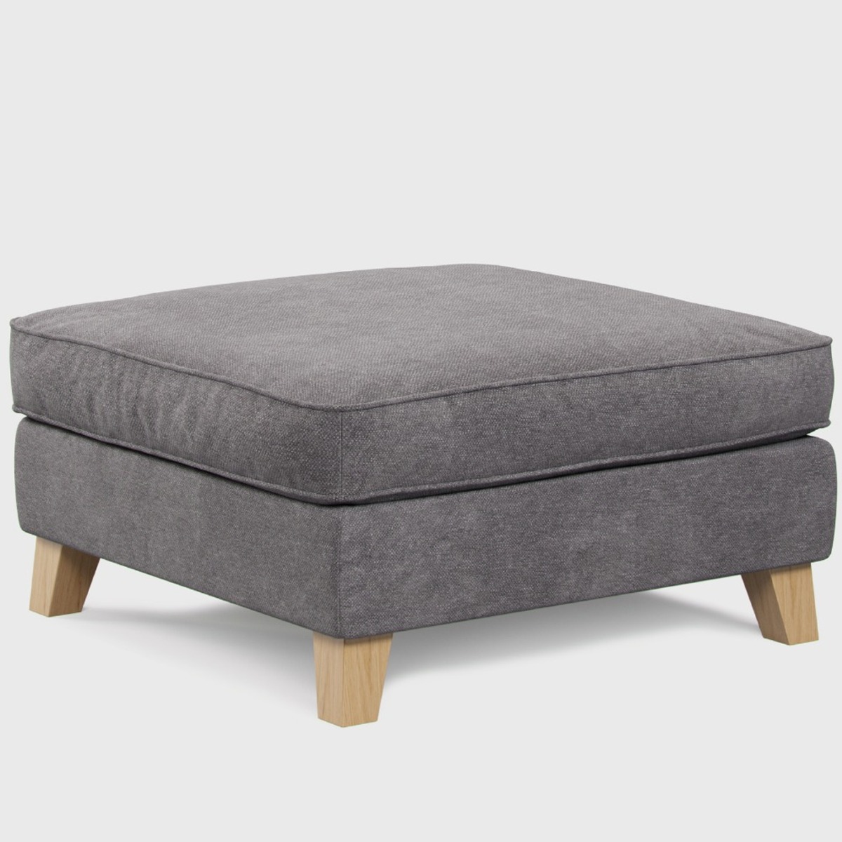 Footstool - KRISTY Fabric - Grey - Edgbaston Living