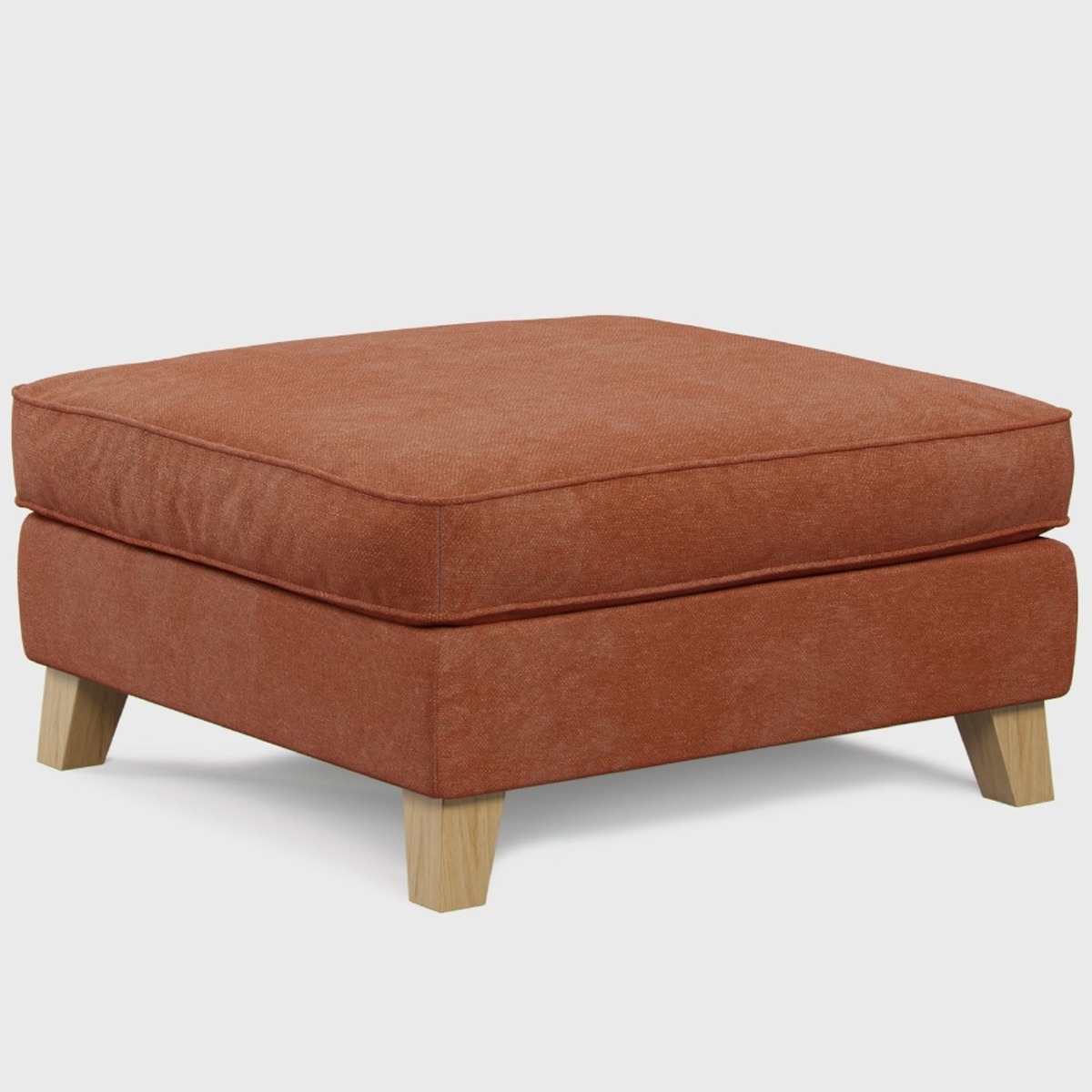 Footstool - KRISTY Fabric - Orange - Edgbaston Living
