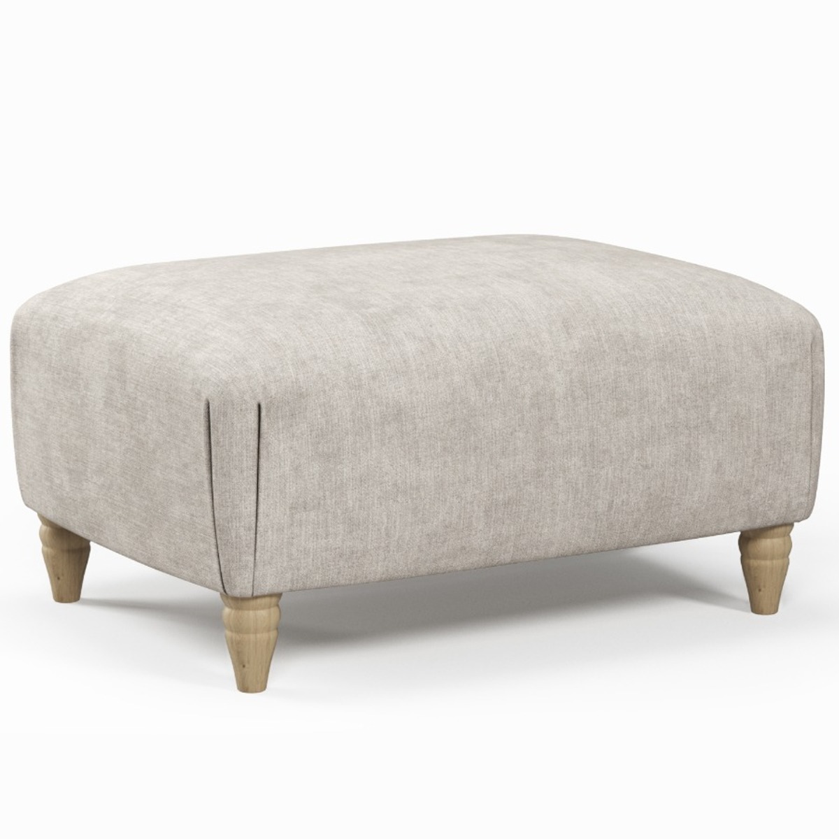 Footstool - LUXE Fabric - Beige - Edgbaston Living