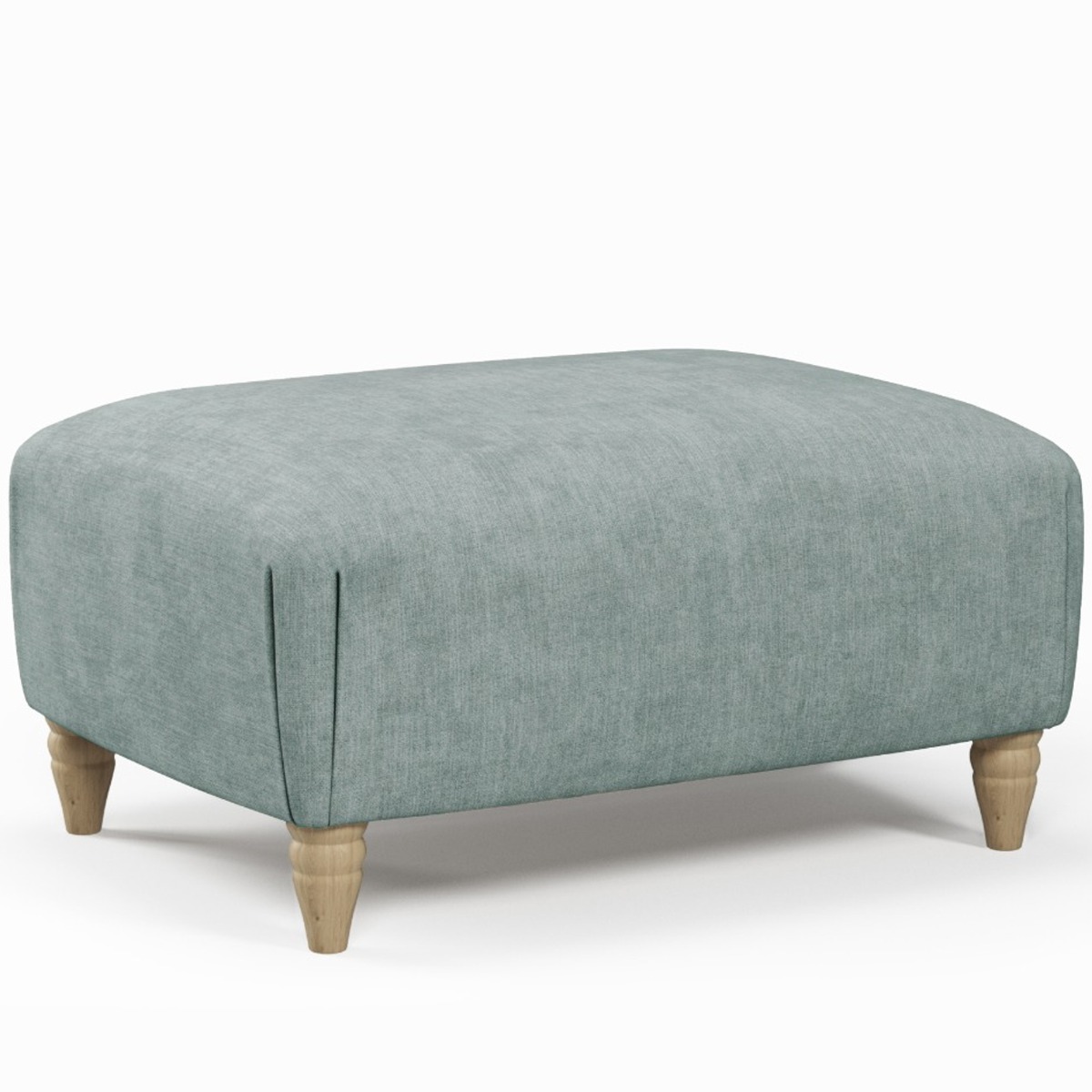 Footstool - LUXE Fabric - Light Grey - Edgbaston Living